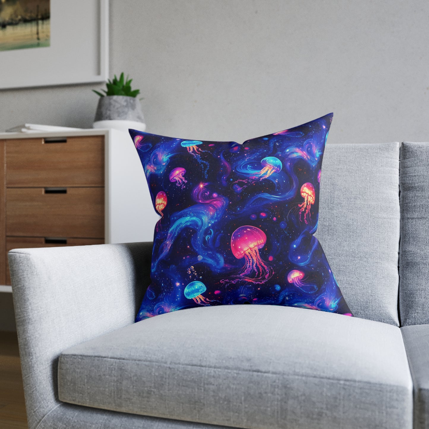 Celestial Jellyfish Square Pillow