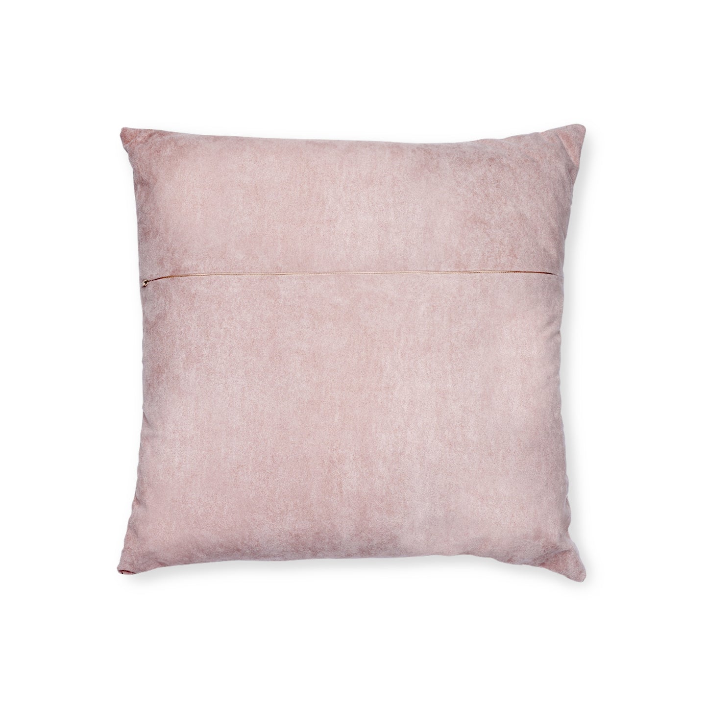 Fungi Forest Square Pillow – Soft Faux Suede with Pink Back