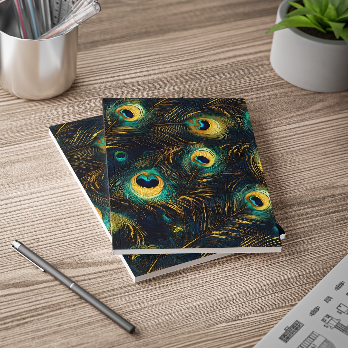 Peacock Flourish A5 Softcover Notebook – Elegant & Vibrant