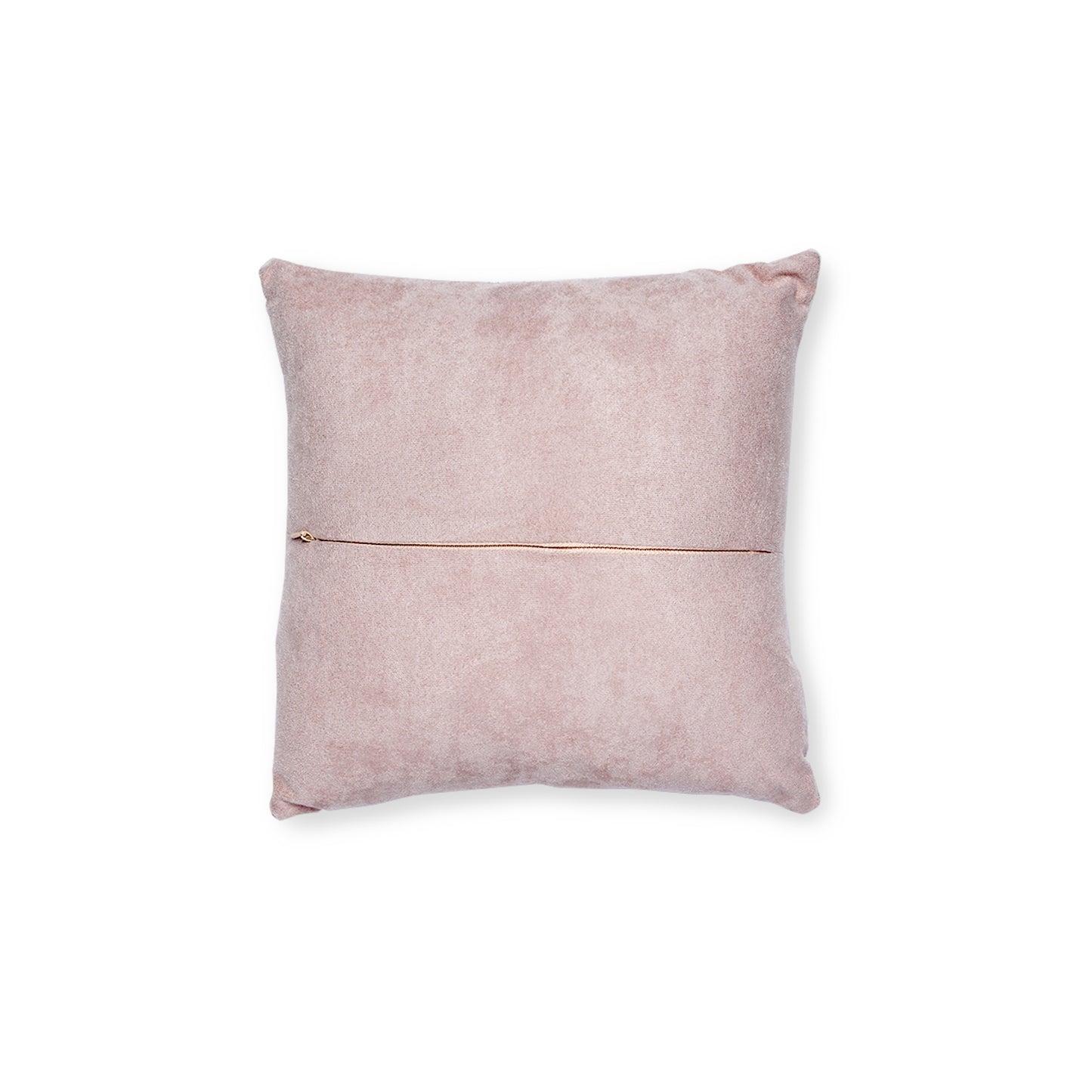 Fungi Forest Square Pillow – Soft Faux Suede with Pink Back