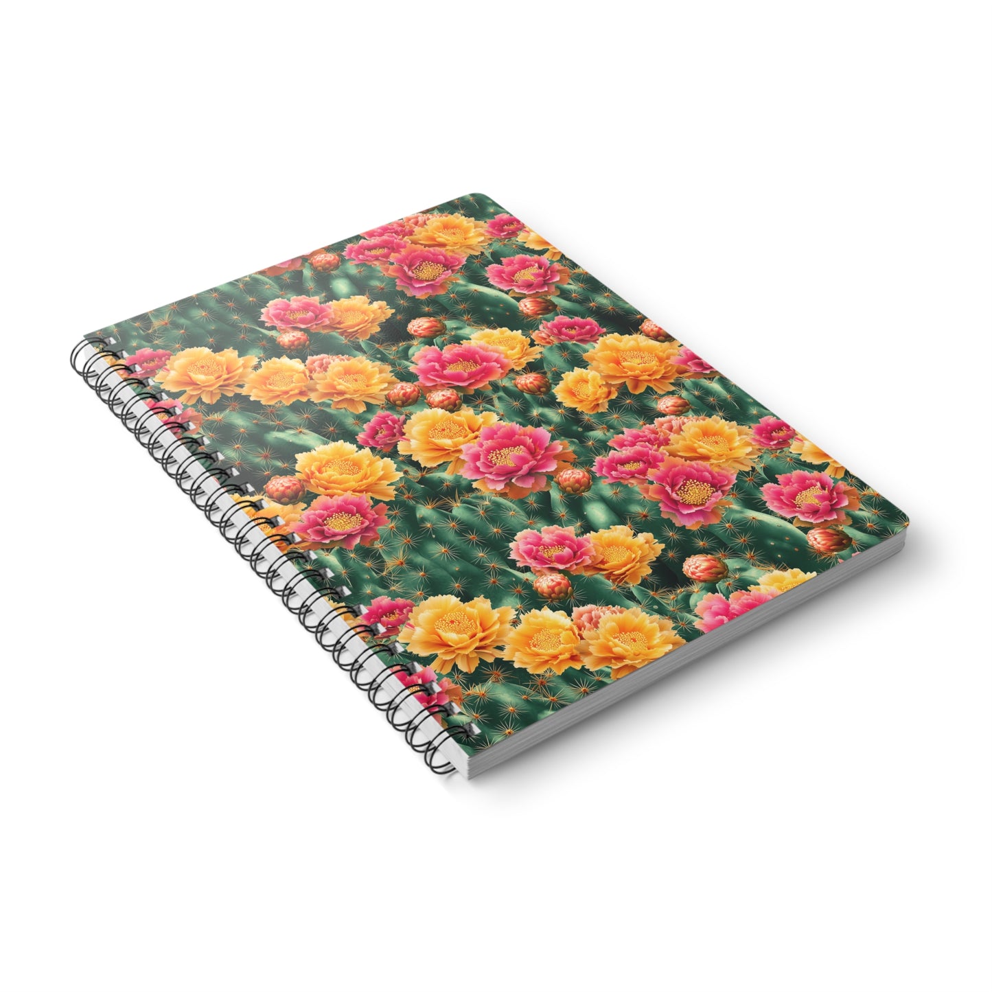 Cactus Bloom A5 Wirobound Softcover Notebook – Vibrant & Fresh