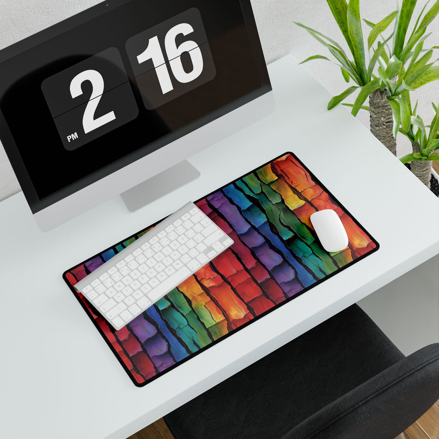 Rainbow Bark Desk Mat – Bold & Unique