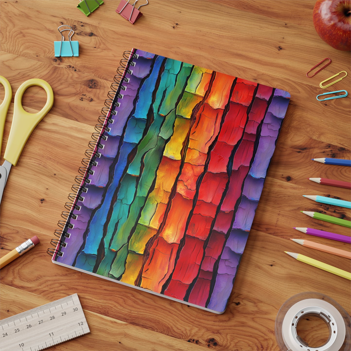 Rainbow Bark A5 Wirobound Softcover Notebook – Bold & Unique