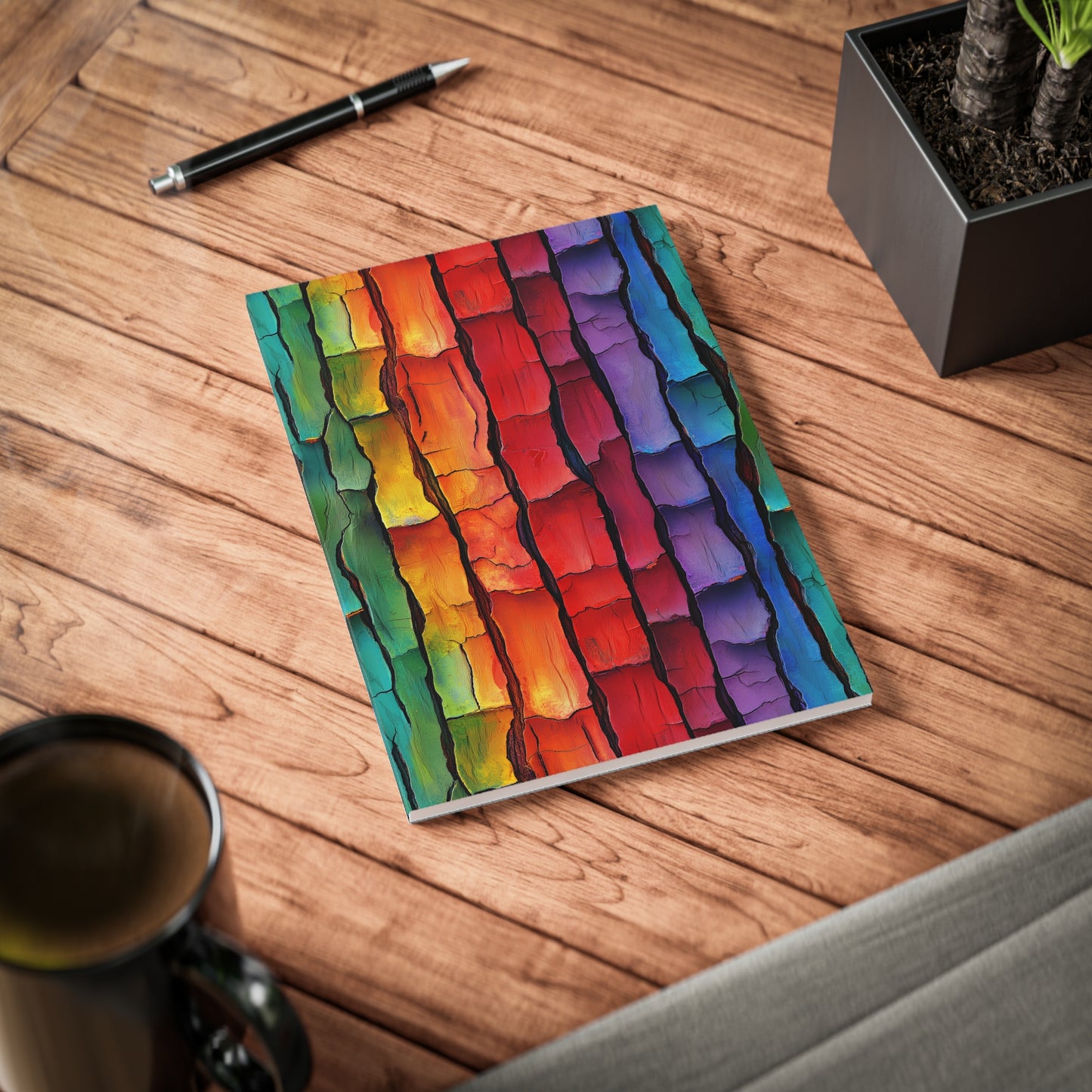 Rainbow Bark A5 Softcover Notebook – Bold & Unique