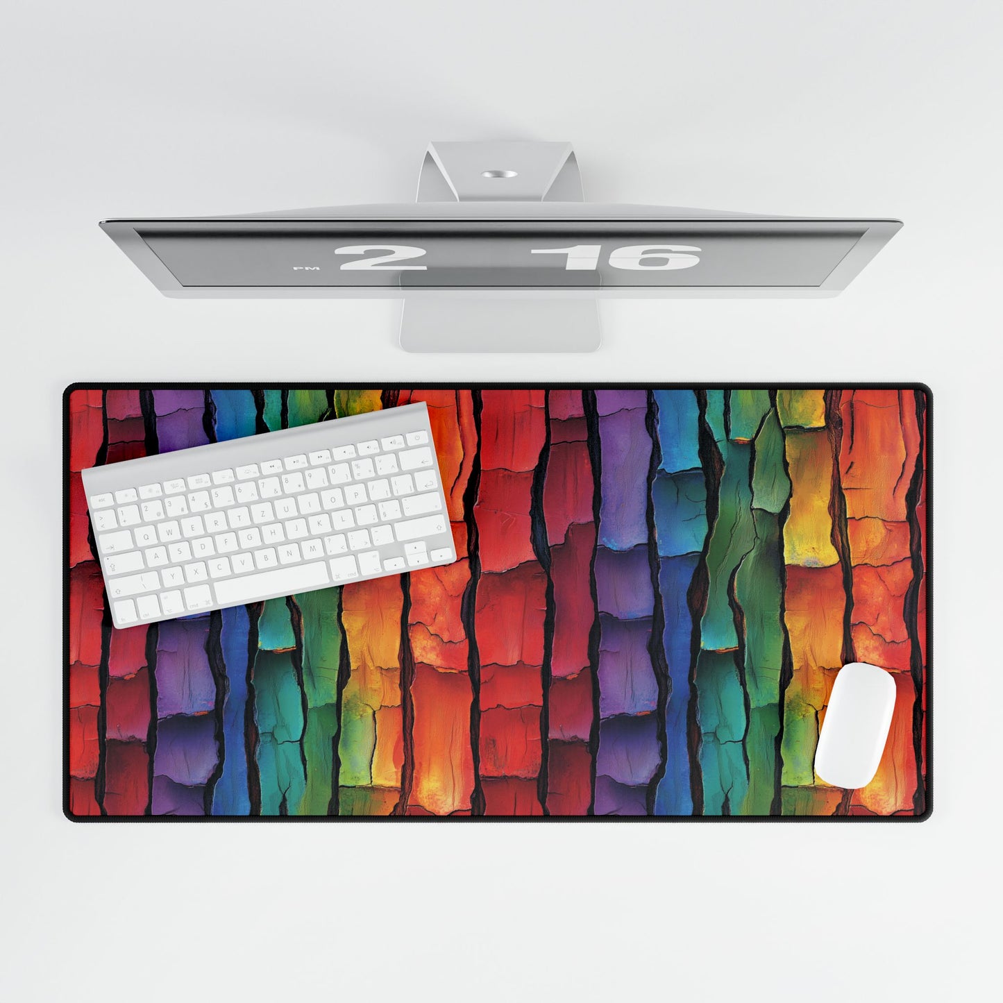 Rainbow Bark Desk Mat – Bold & Unique