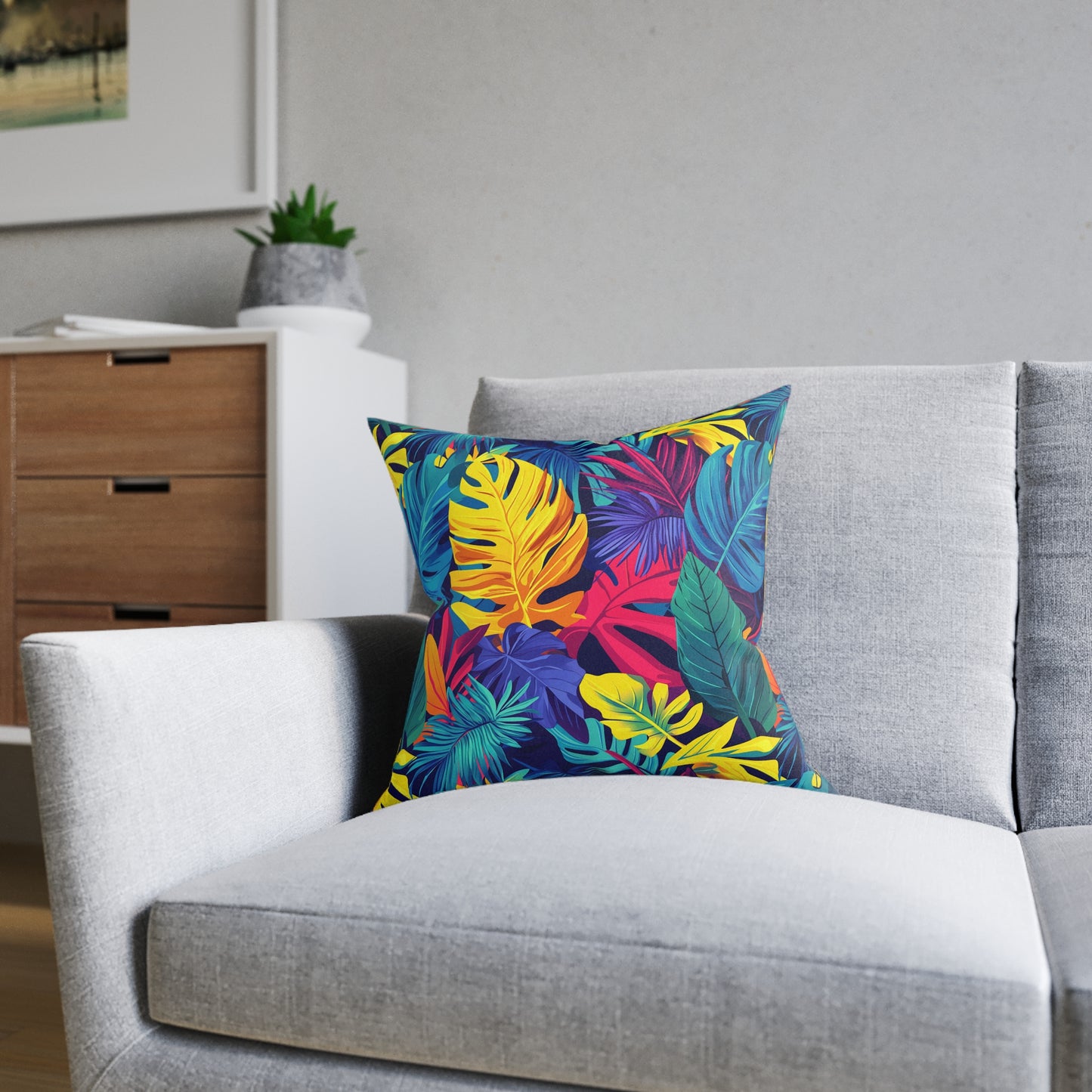 Tropical Vibes Square Pillow – Bright & Bold Comfort