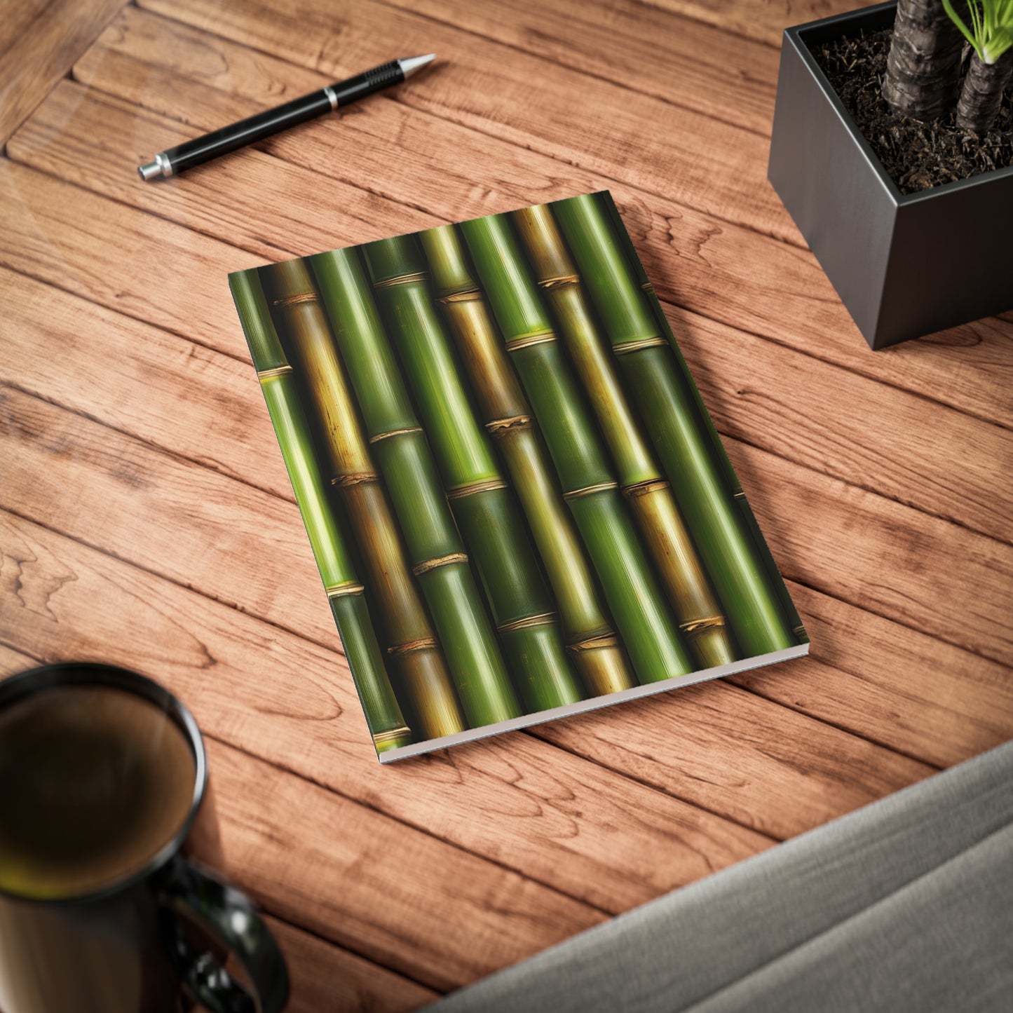 Emerald Bamboo A5 Softcover Notebook – Natural & Elegant