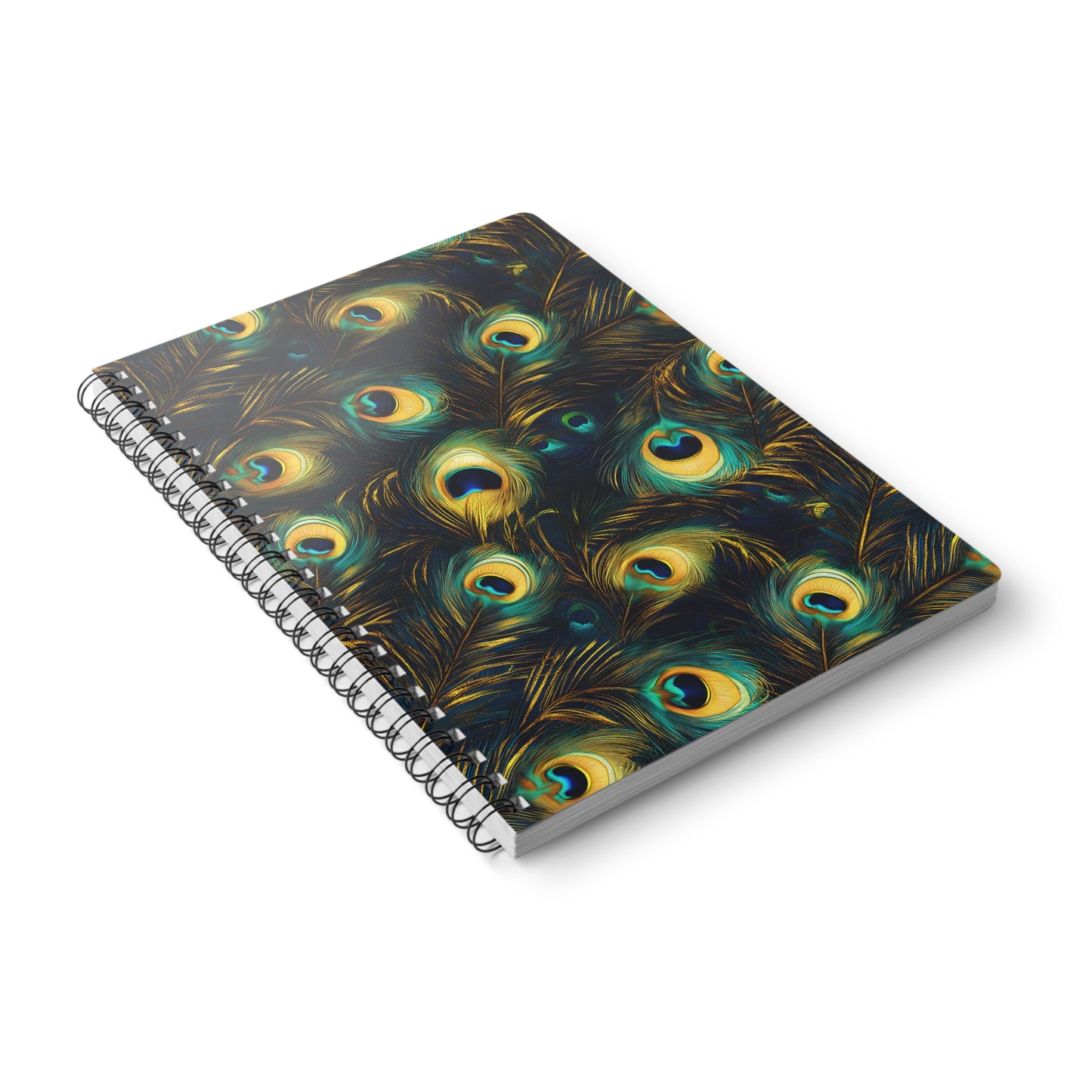 Peacock Flourish A5 Wirobound Softcover Notebook – Elegant & Vibrant