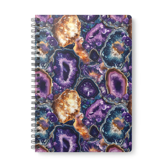 Amethyst Geode A5 Wirobound Softcover Notebook – Elegant & Striking