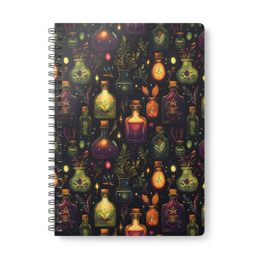 Mystical Potions A5 Wirobound Softcover Notebook – Practical & Enchanting