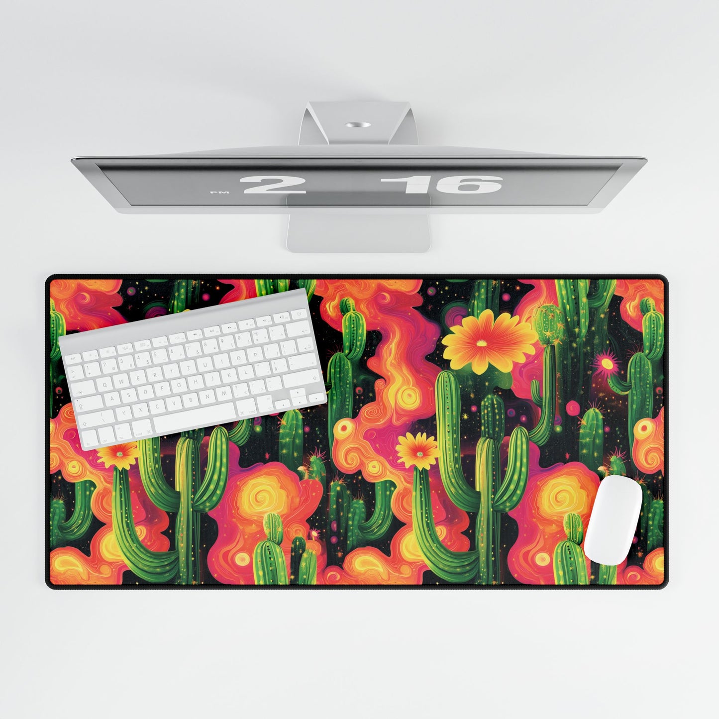 Cosmic Cactus Desk Mat – Vibrant & Unique