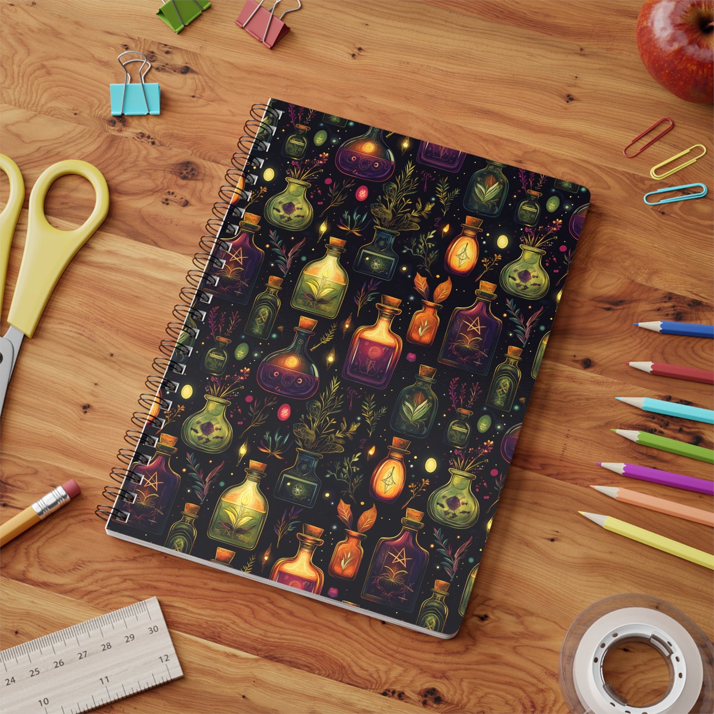 Mystical Potions A5 Wirobound Softcover Notebook – Practical & Enchanting