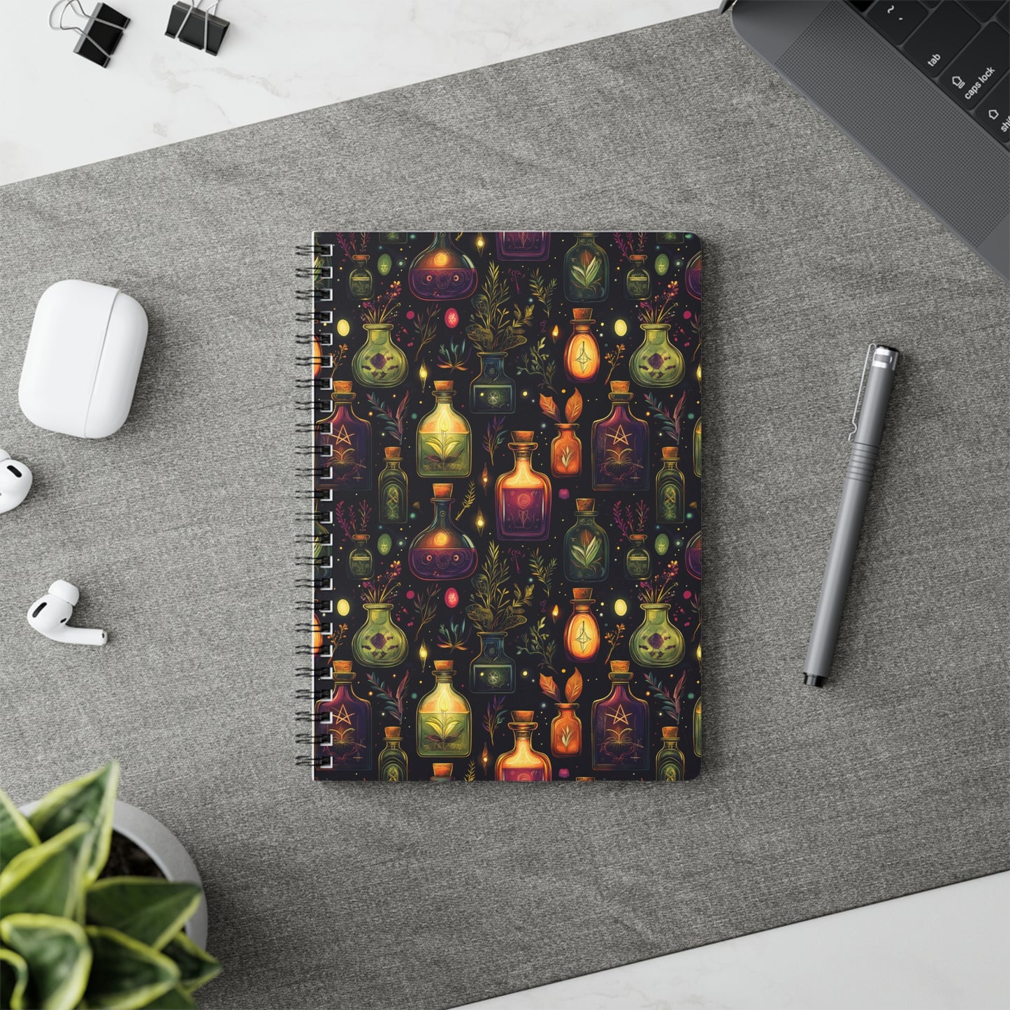 Mystical Potions A5 Wirobound Softcover Notebook – Practical & Enchanting