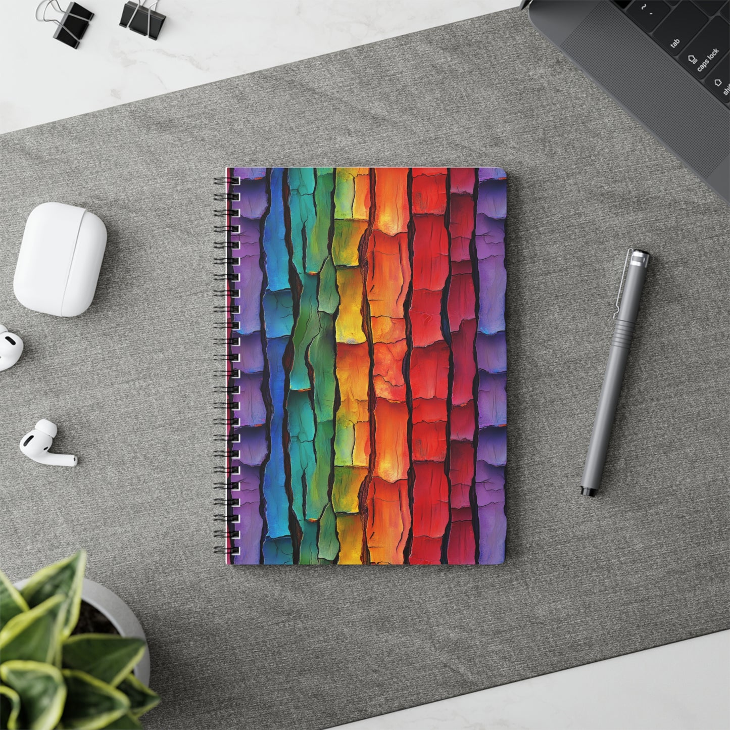 Rainbow Bark A5 Wirobound Softcover Notebook – Bold & Unique