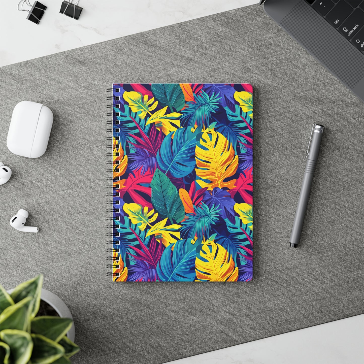 Tropical Vibes A5 Wirobound Softcover Notebook – Bold & Practical