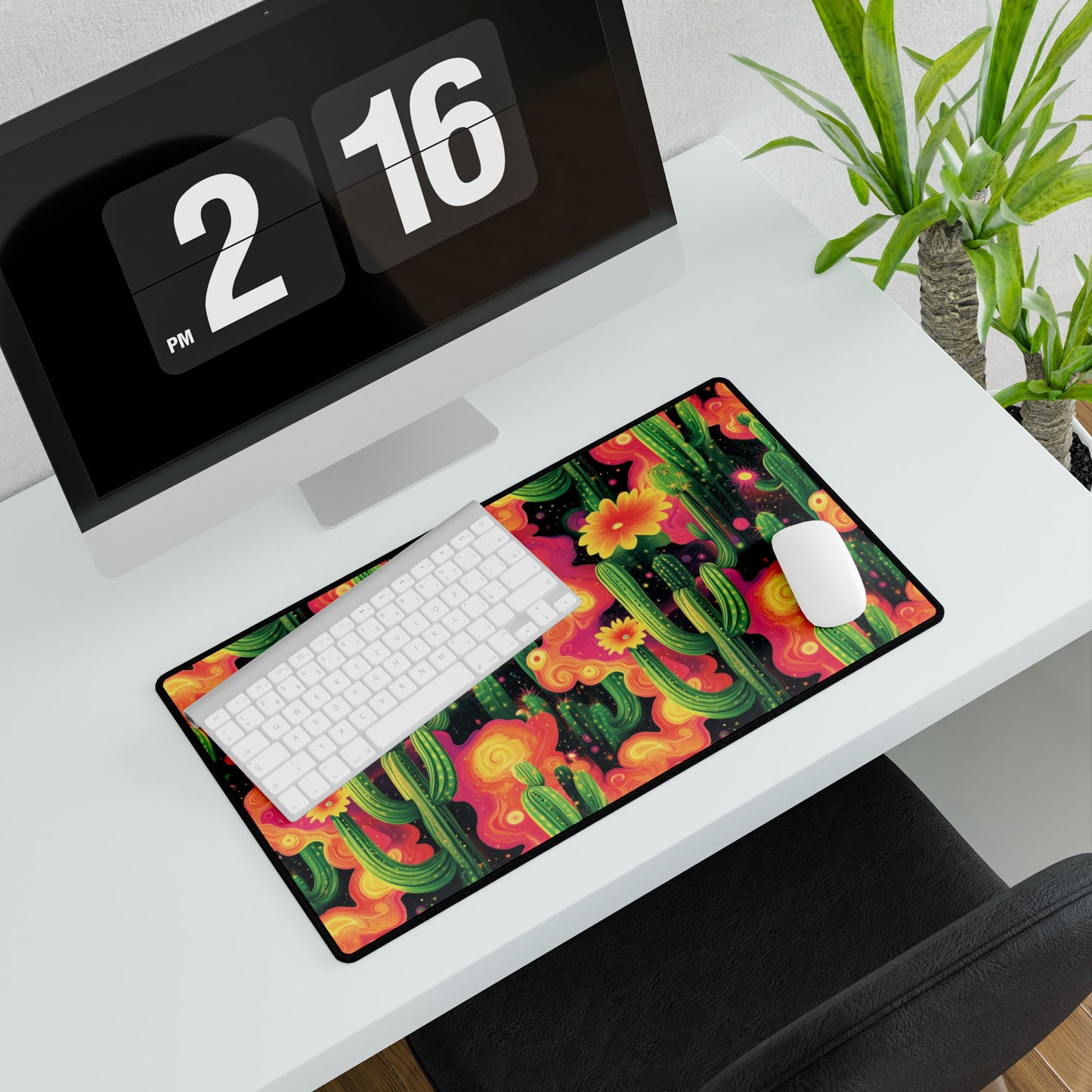 Cosmic Cactus Desk Mat – Vibrant & Unique