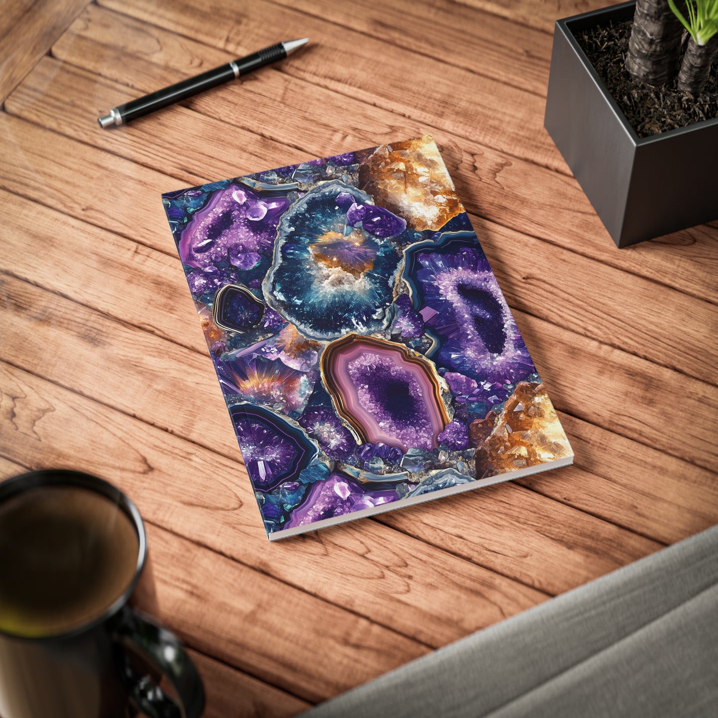 Amethyst Geode A5 Softcover Notebook – Stunning & Sophisticated