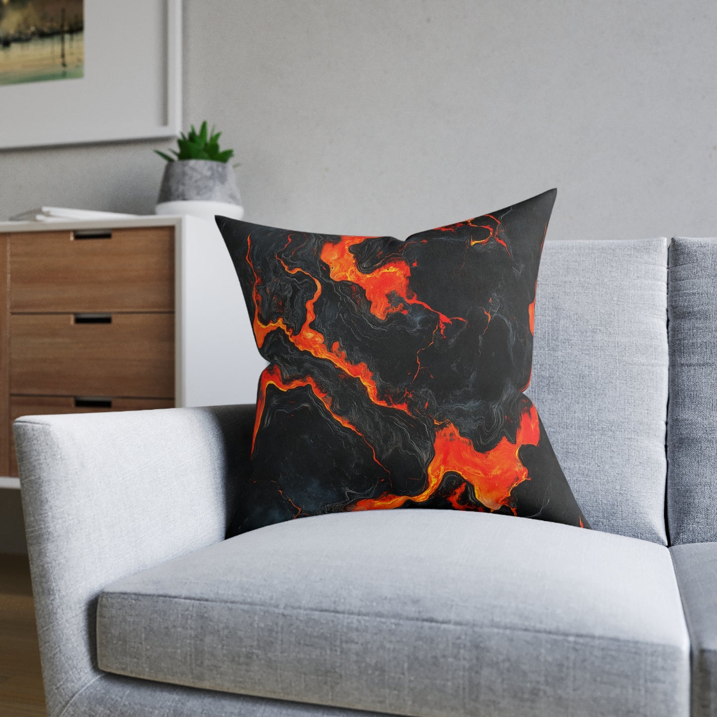 Volcanic Flow Square Pillow – Bold Comfort & Style