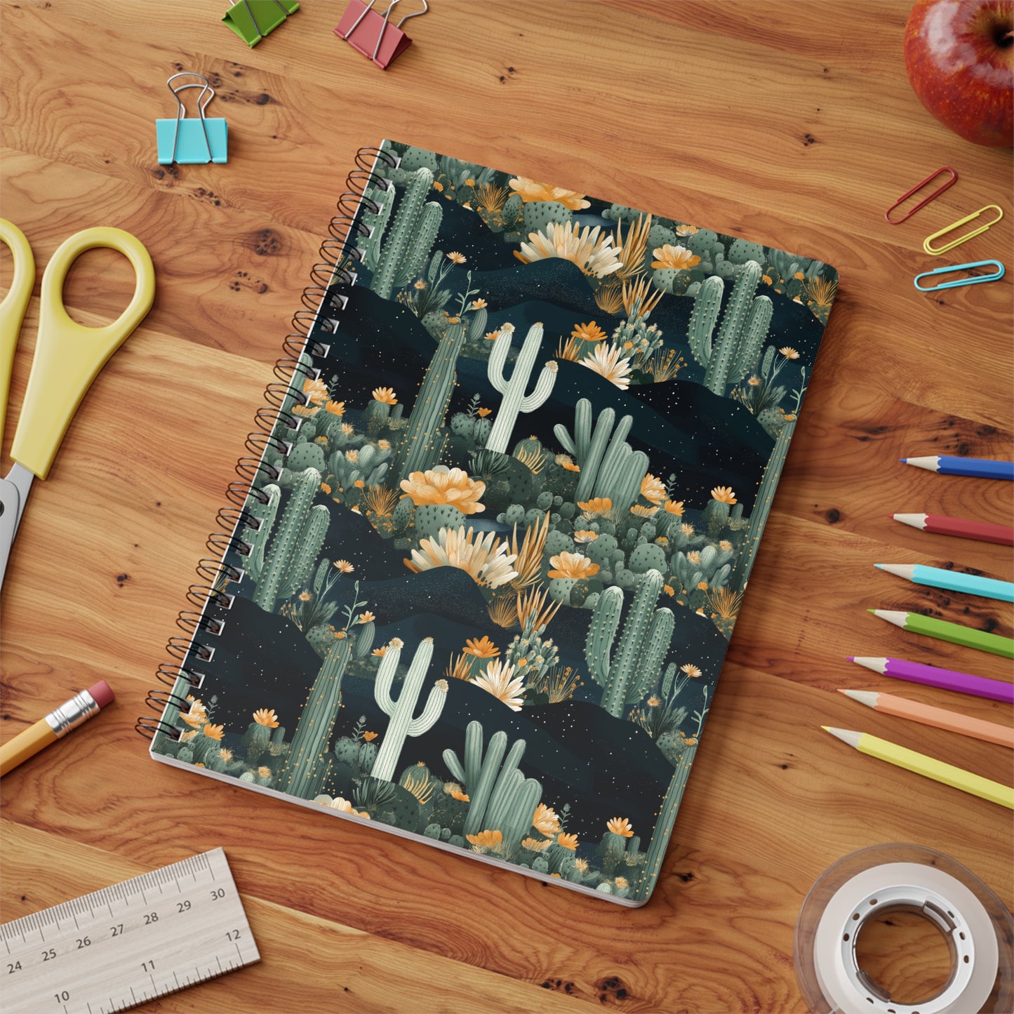 Desert Bloom A5 Wirobound Softcover Notebook – Stylish & Practical