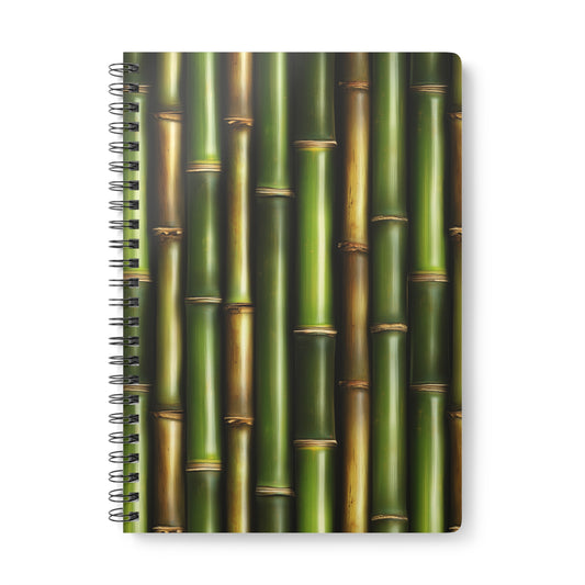 Emerald Bamboo A5 Wirobound Softcover Notebook – Natural & Sophisticated