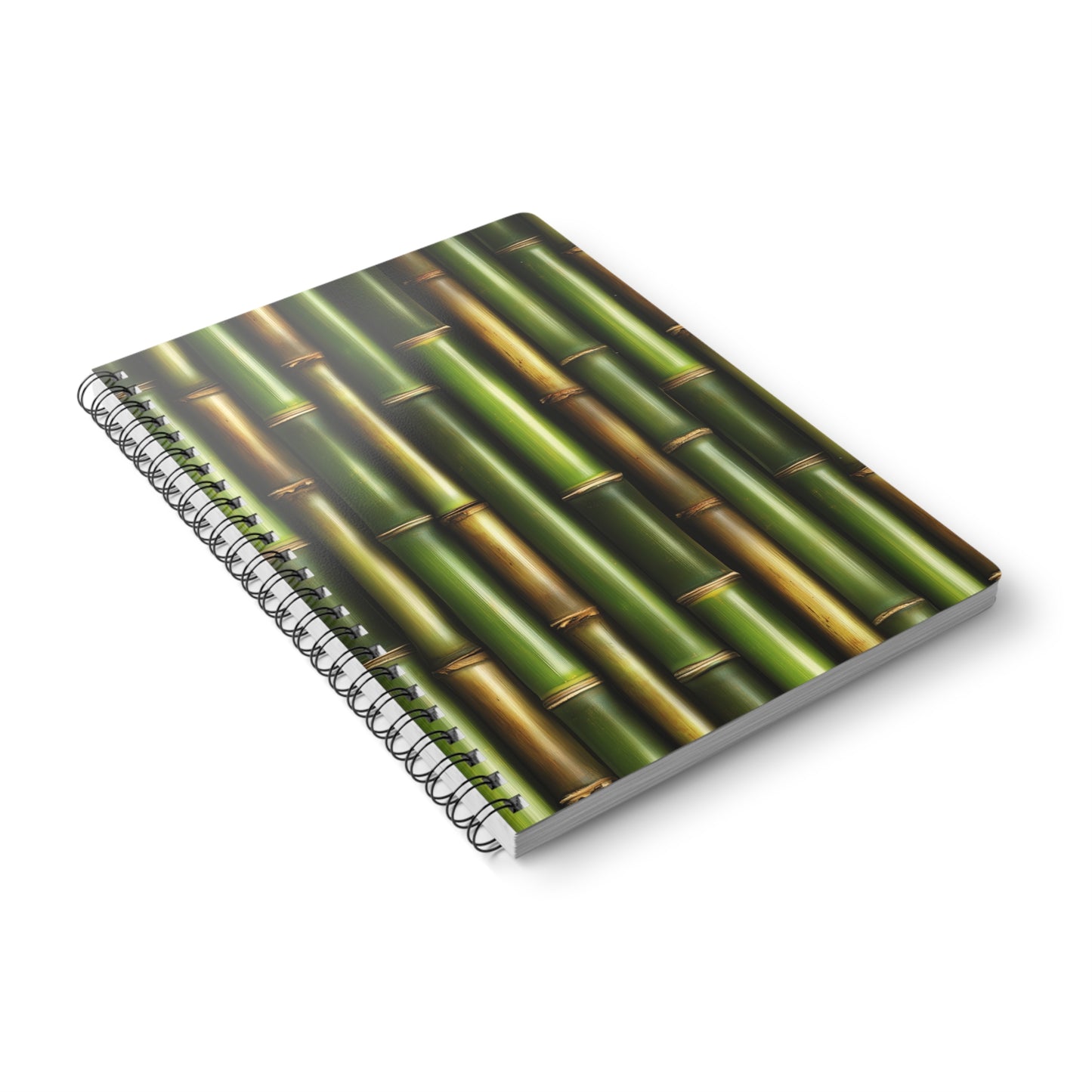 Emerald Bamboo A5 Wirobound Softcover Notebook – Natural & Sophisticated