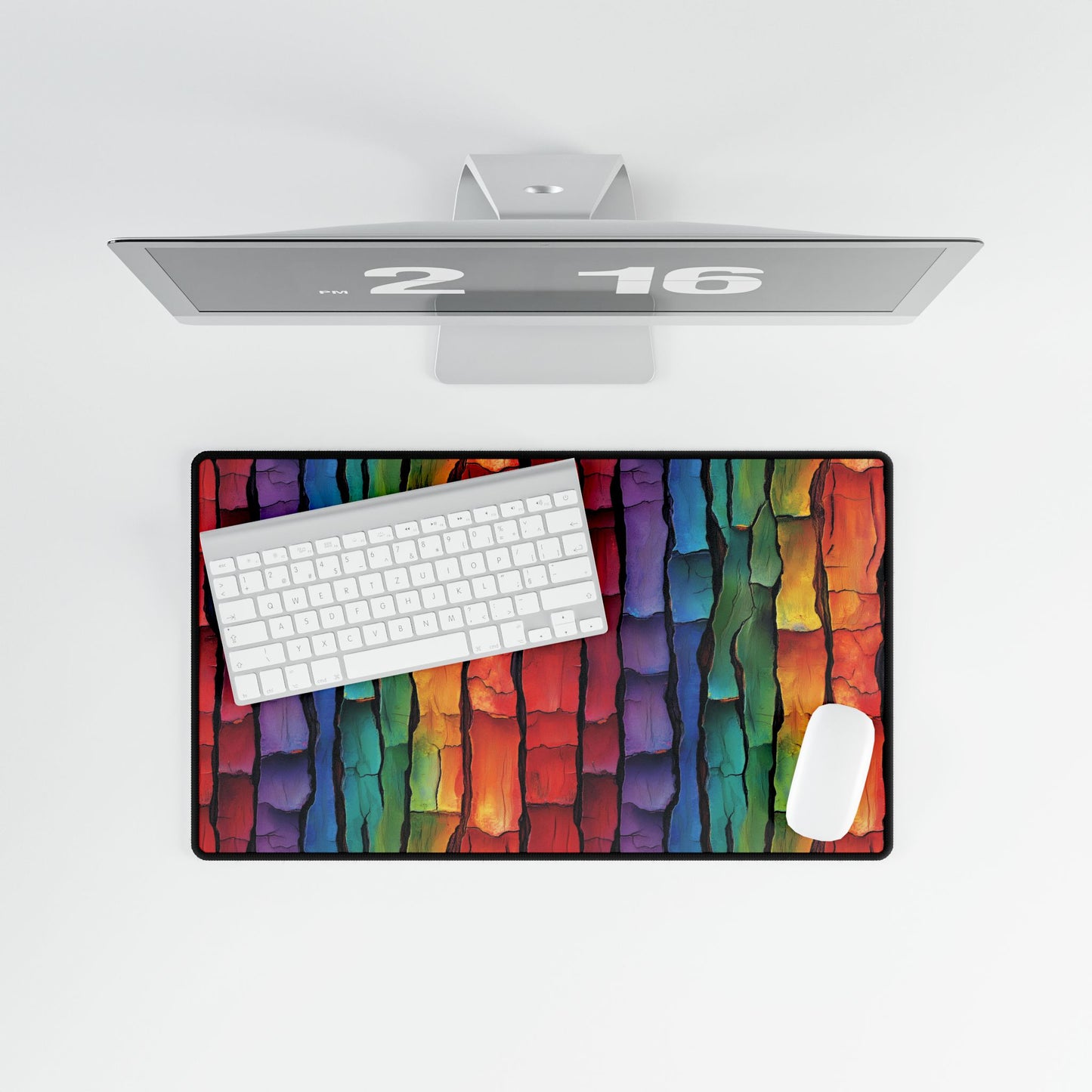 Rainbow Bark Desk Mat – Bold & Unique