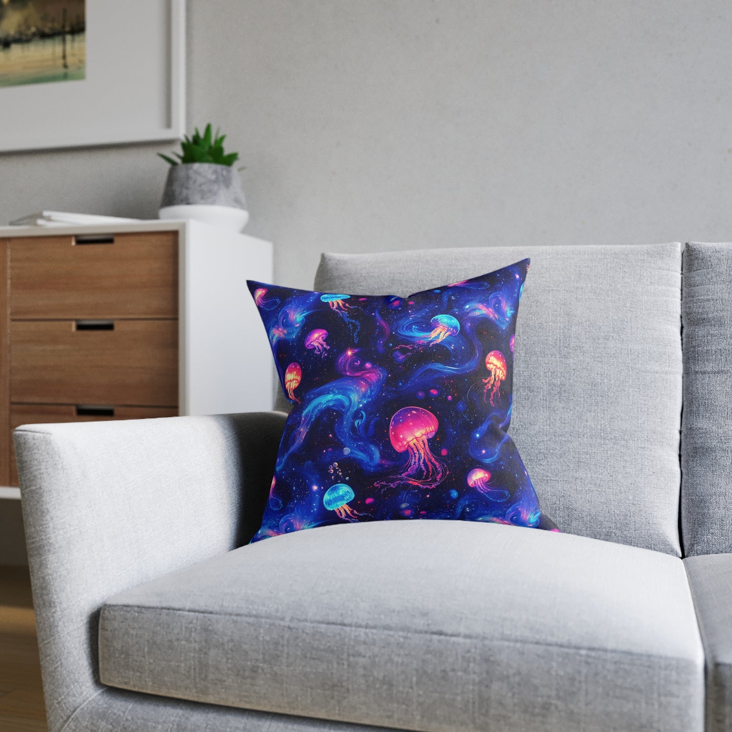 Celestial Jellyfish Square Pillow