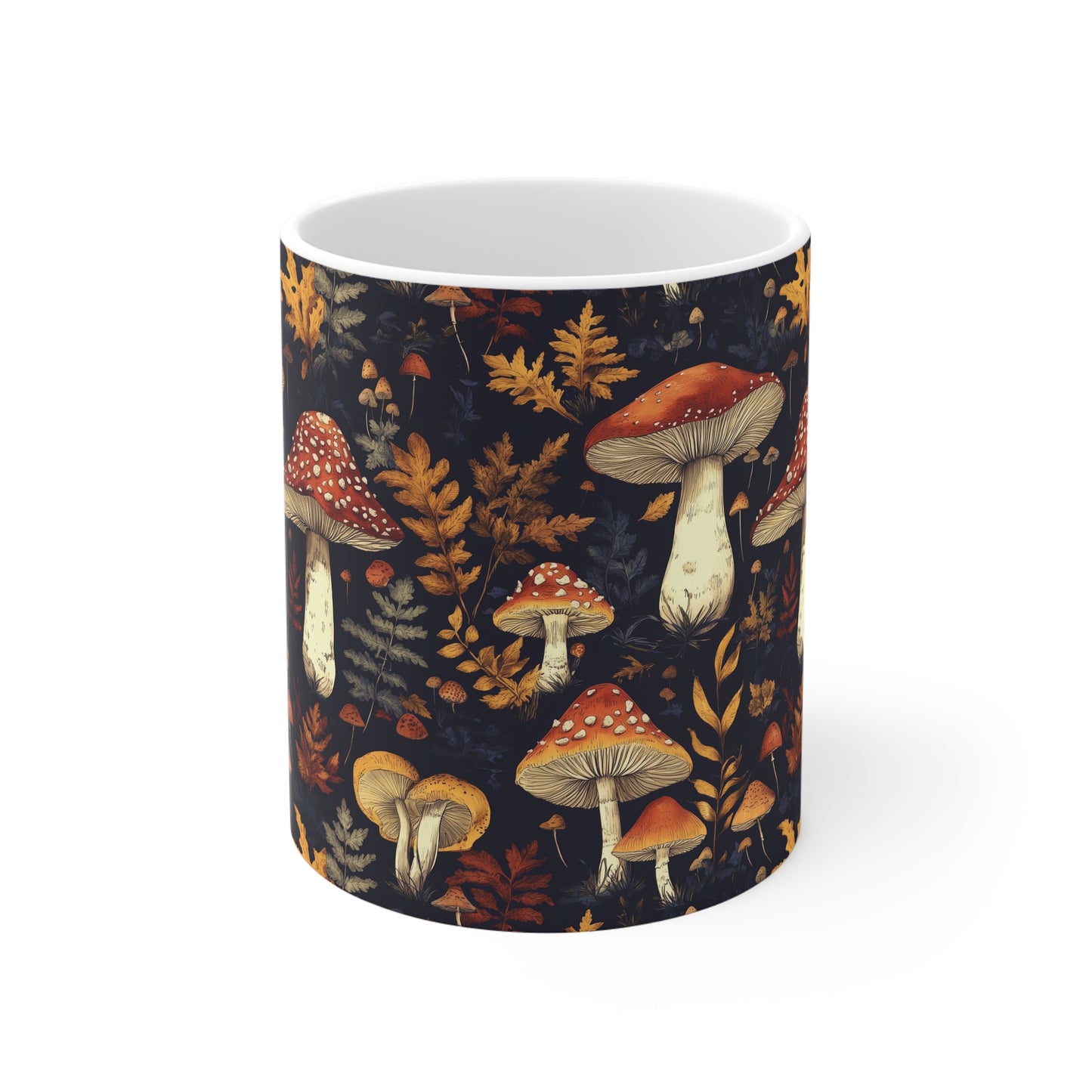 Fungi Forest 11oz Ceramic Mug - Vibrant & Durable