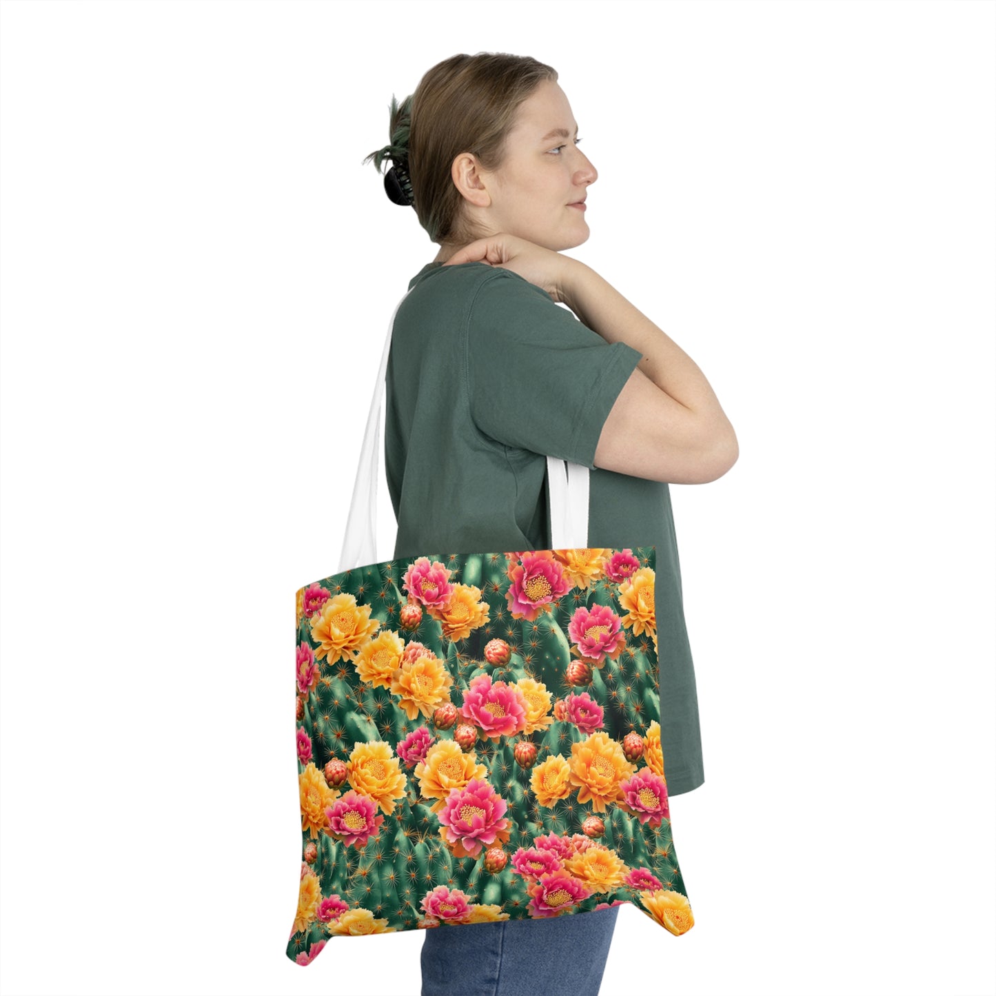 Cactus Bloom Shoulder Tote Bag - Stylish & Practical