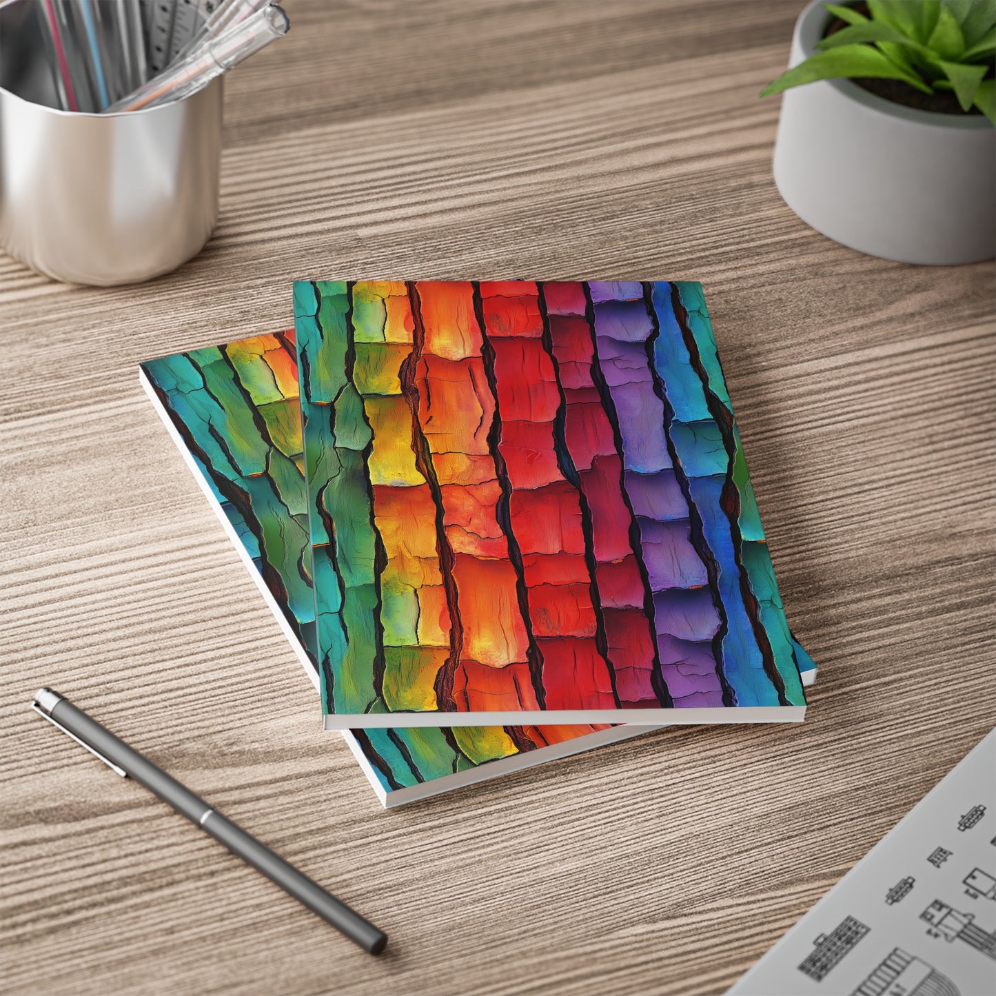 Rainbow Bark A5 Softcover Notebook – Bold & Unique