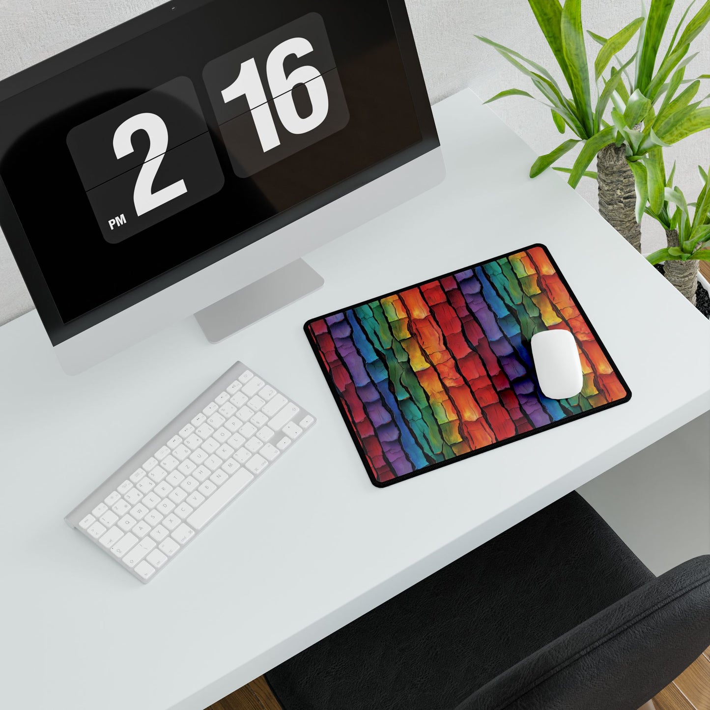 Rainbow Bark Desk Mat – Bold & Unique