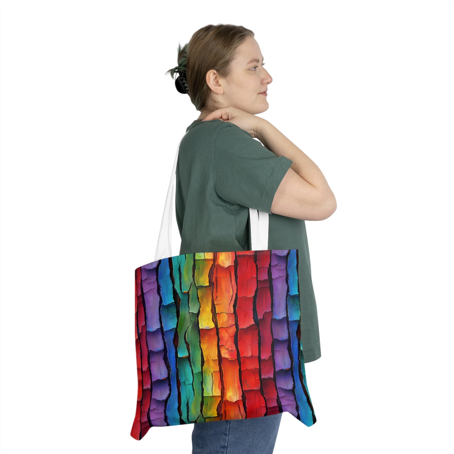 Rainbow Bark Shoulder Tote Bag - Stylish & Practical