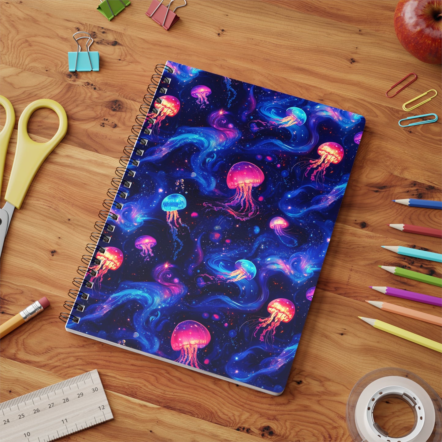 Celestial Jellyfish A5 Wirobound Softcover Notebook