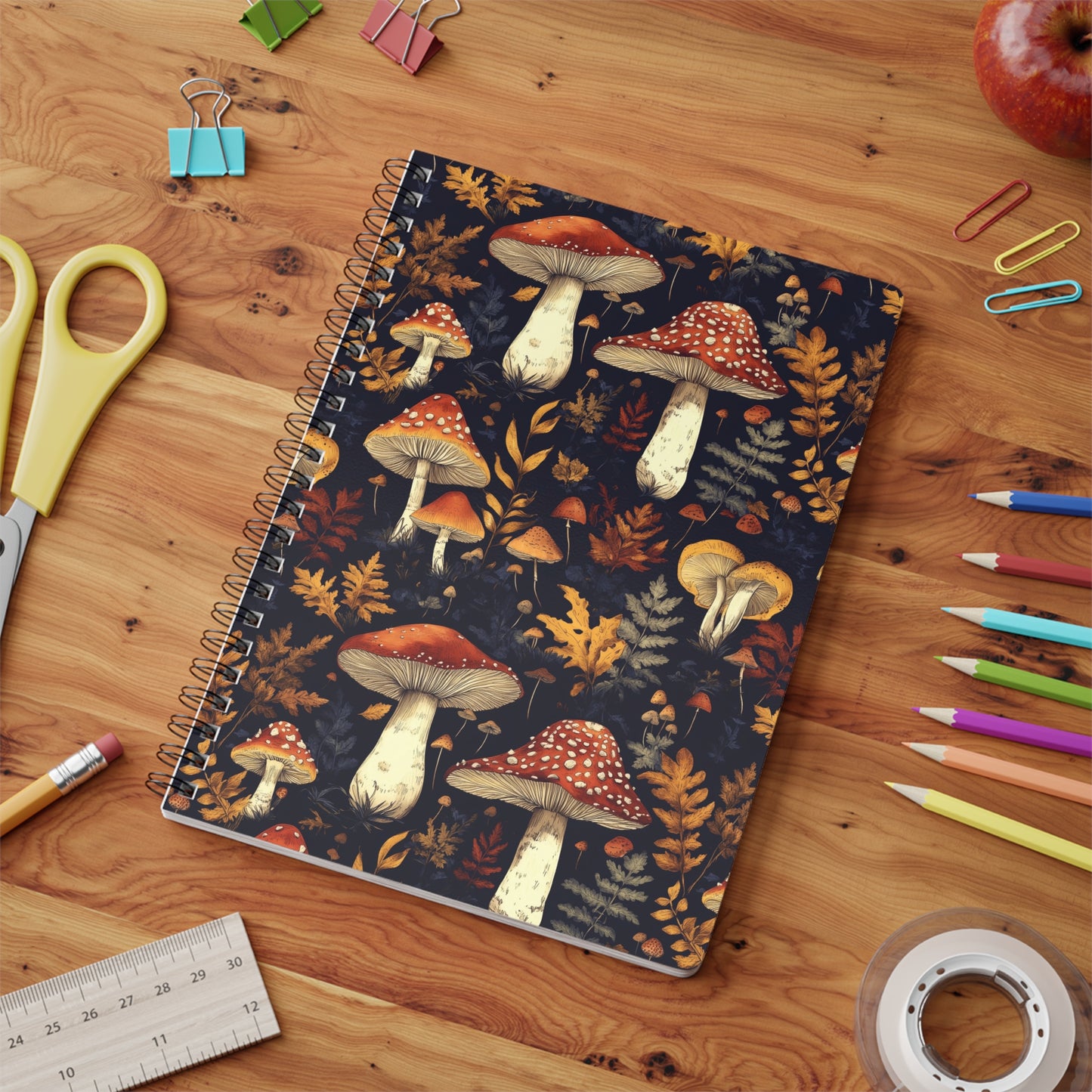 Fungi Forest A5 Wirobound Softcover Notebook – Stylish & Practical