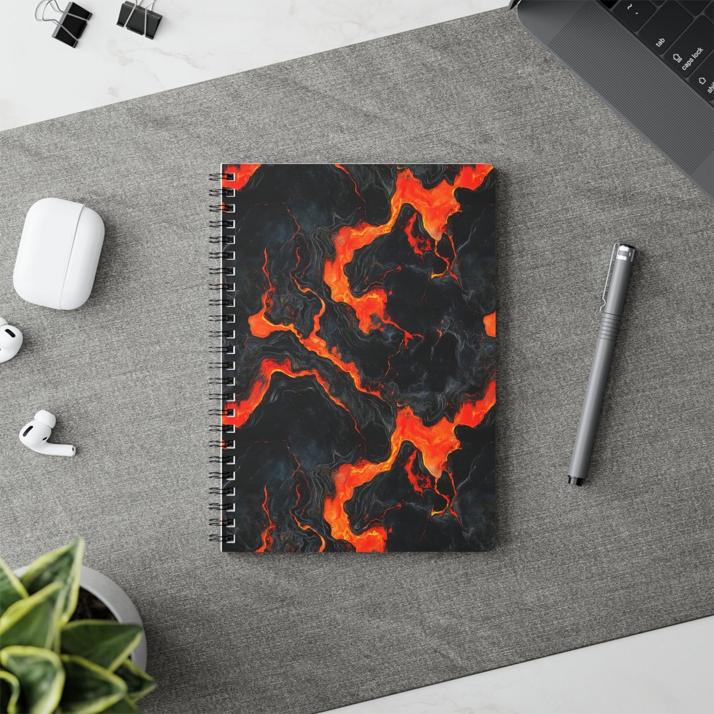 Volcanic Flow A5 Wirobound Softcover Notebook – Dynamic & Practical