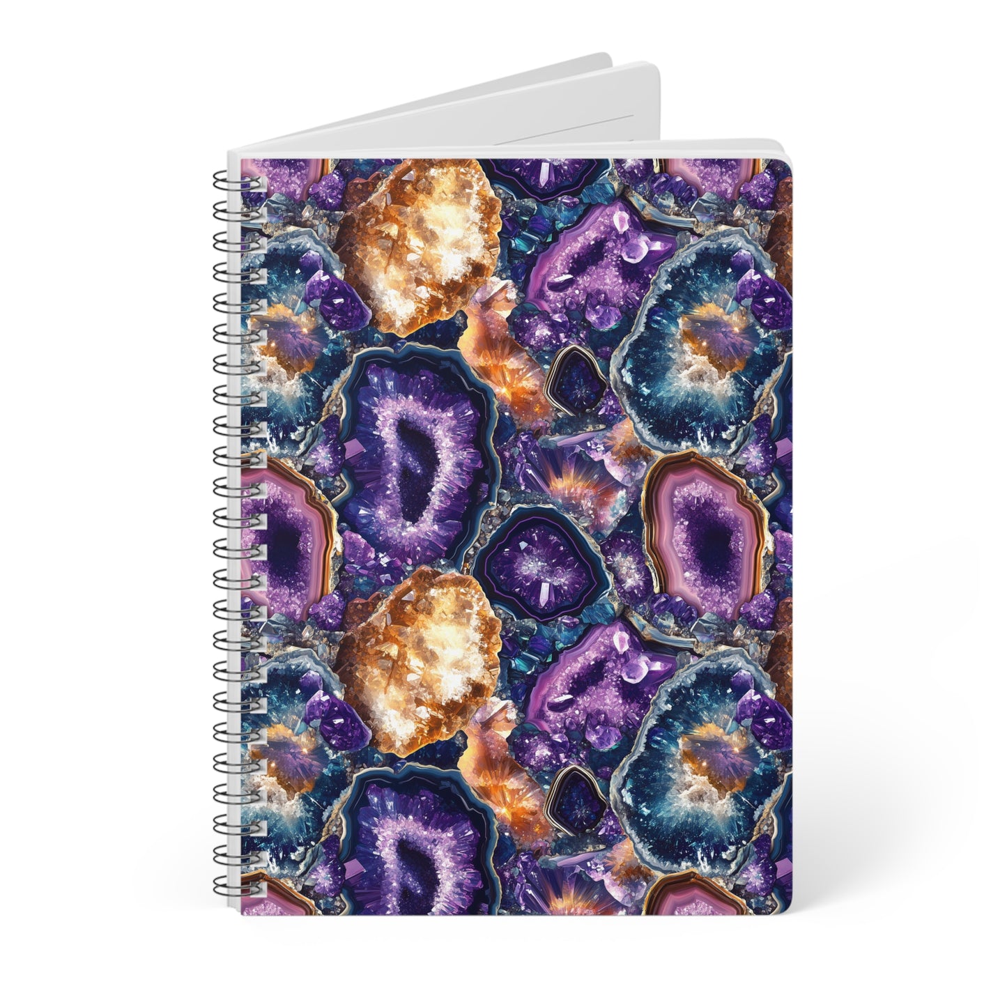 Amethyst Geode A5 Wirobound Softcover Notebook – Elegant & Striking