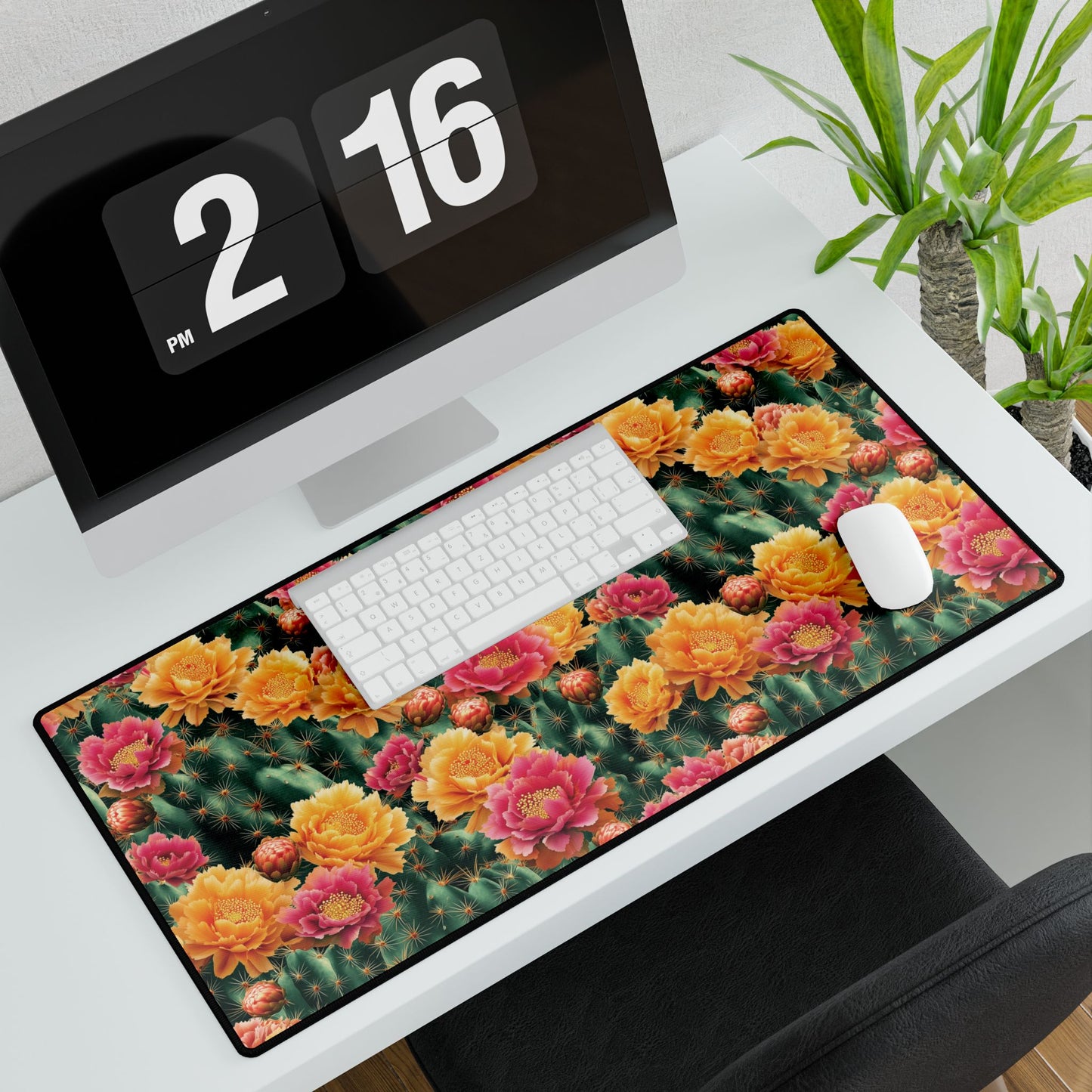 Cactus Bloom Desk Mat – Vibrant & Functional