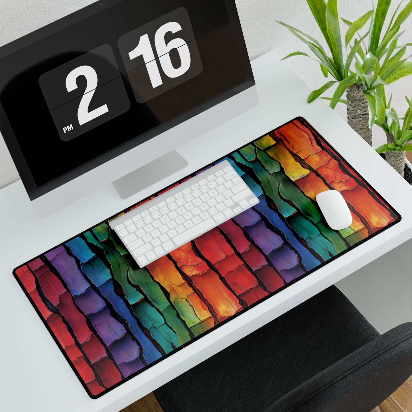 Rainbow Bark Desk Mat – Bold & Unique