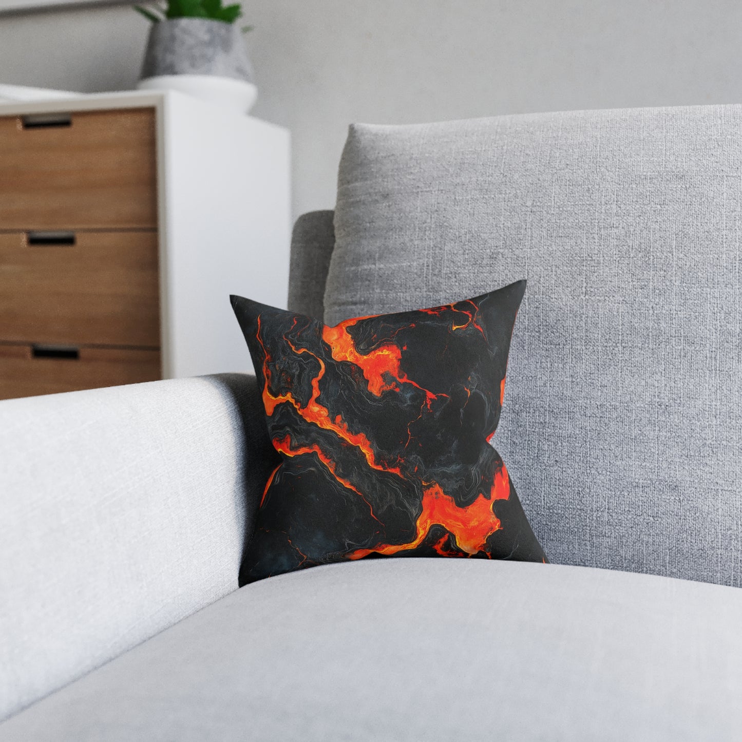 Volcanic Flow Square Pillow – Bold Comfort & Style