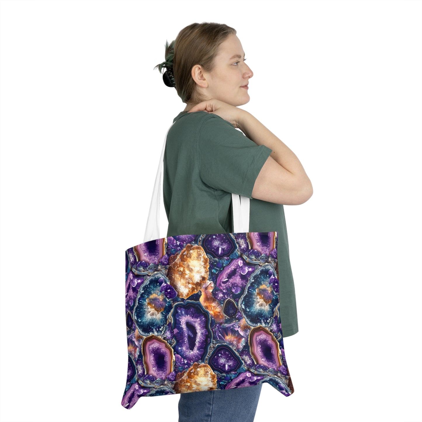 Amethyst Geode Shoulder Tote Bag - Stylish & Practical