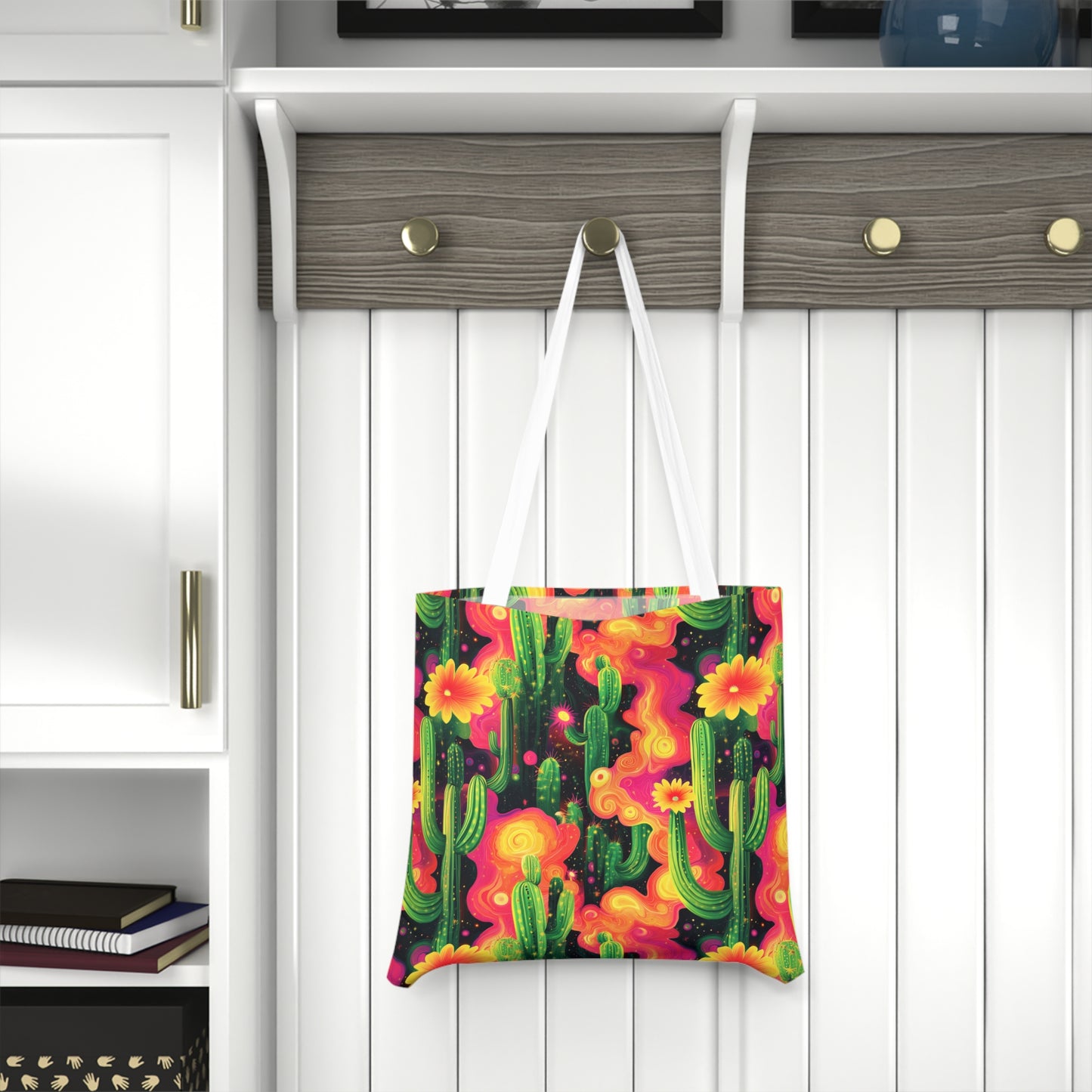 Cosmic Cactus Shoulder Tote Bag - Stylish & Practical