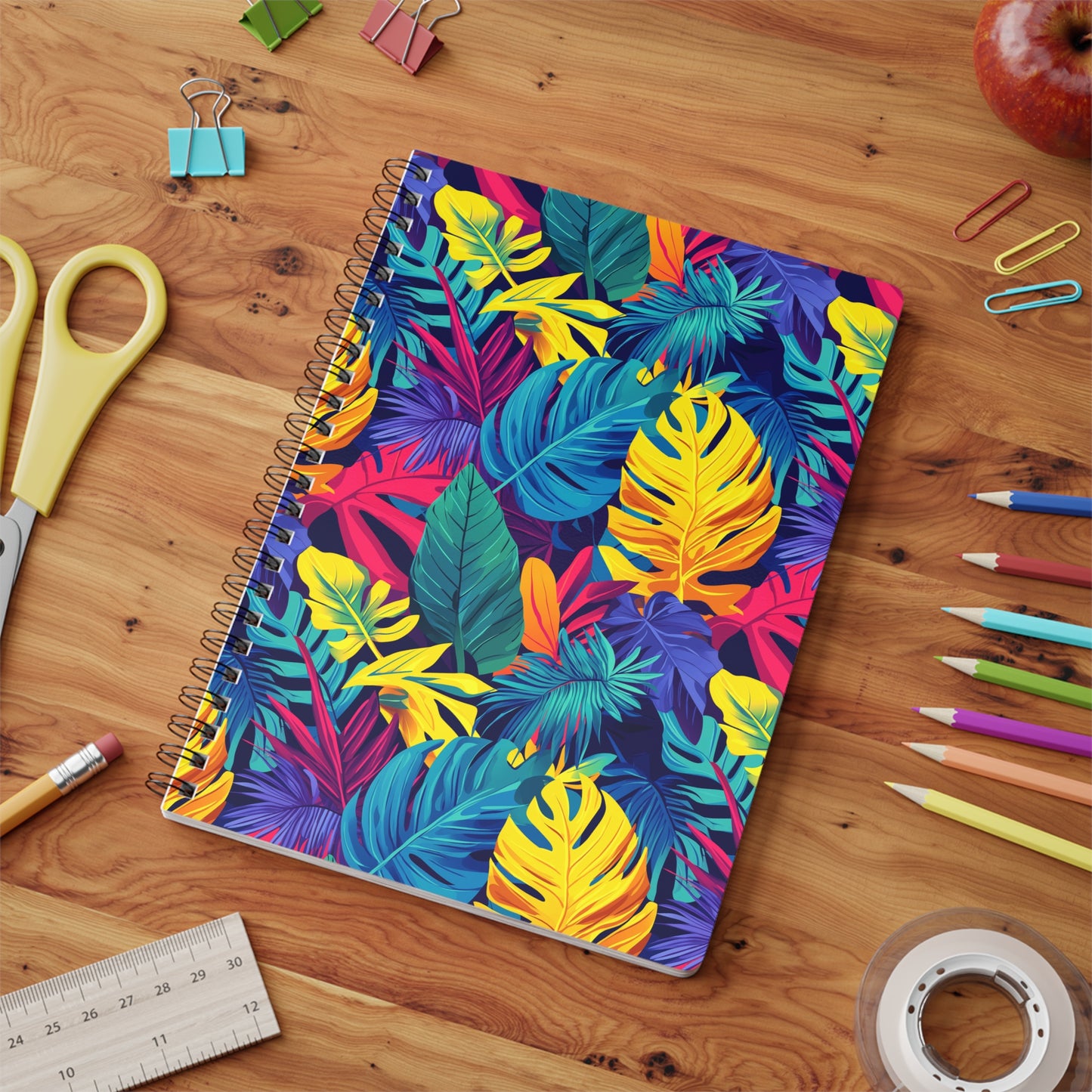 Tropical Vibes A5 Wirobound Softcover Notebook – Bold & Practical