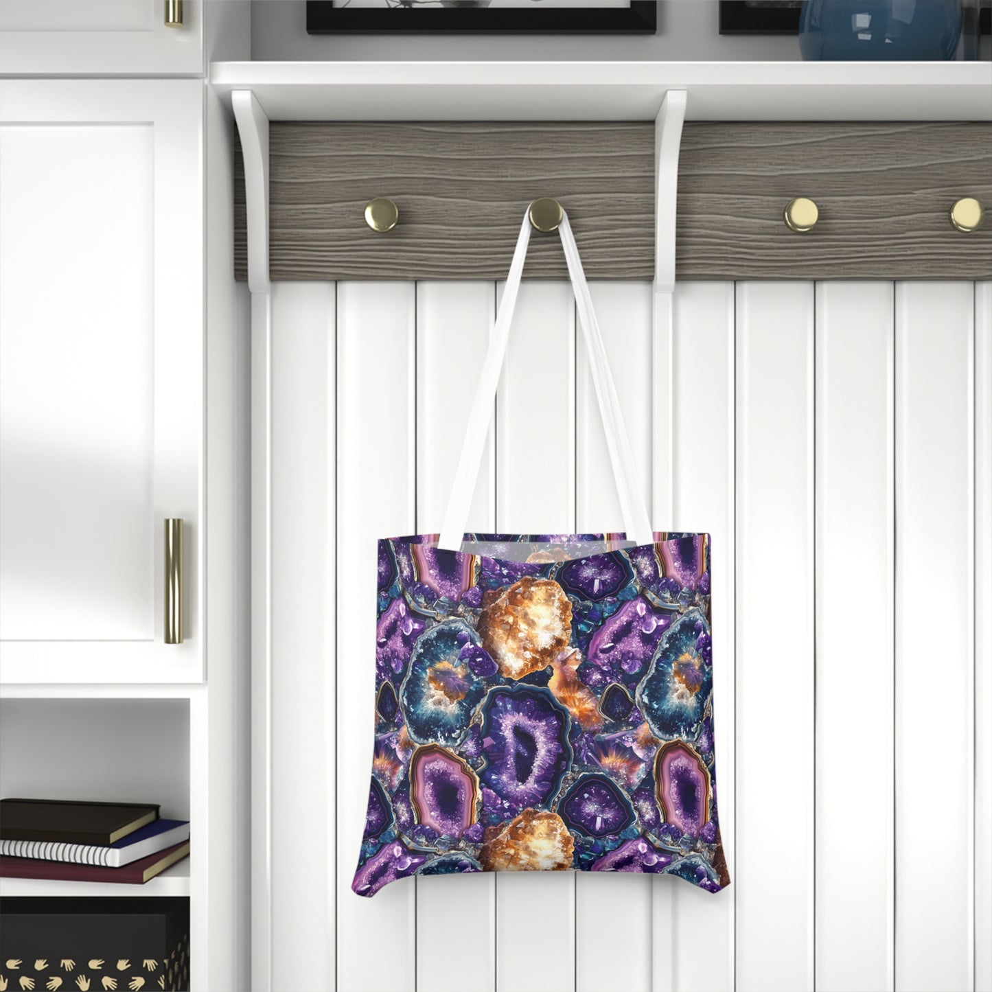 Amethyst Geode Shoulder Tote Bag - Stylish & Practical