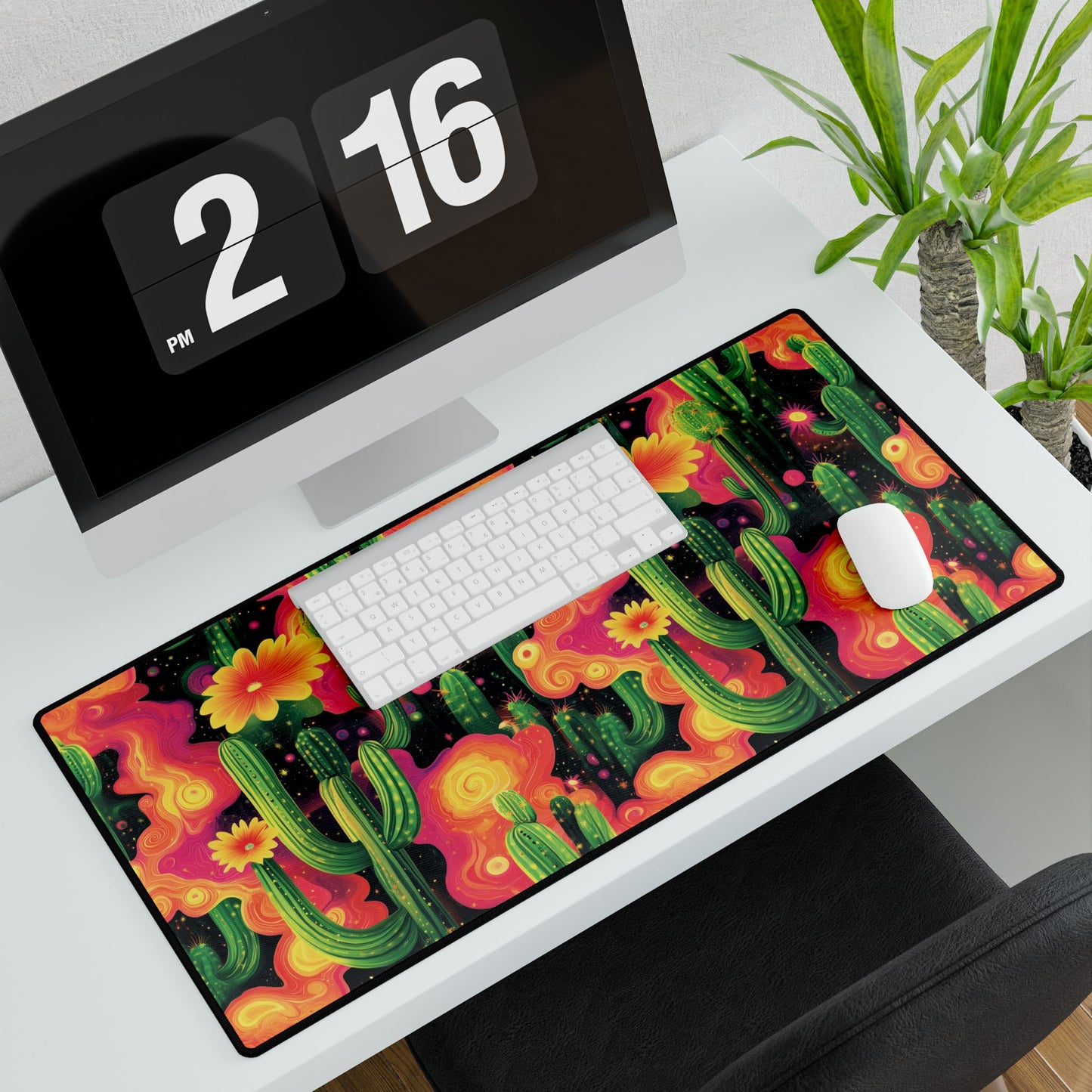 Cosmic Cactus Desk Mat – Vibrant & Unique