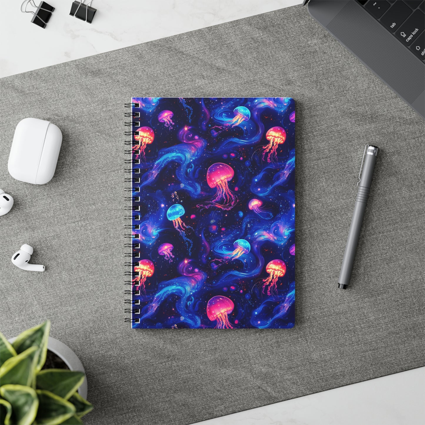 Celestial Jellyfish A5 Wirobound Softcover Notebook