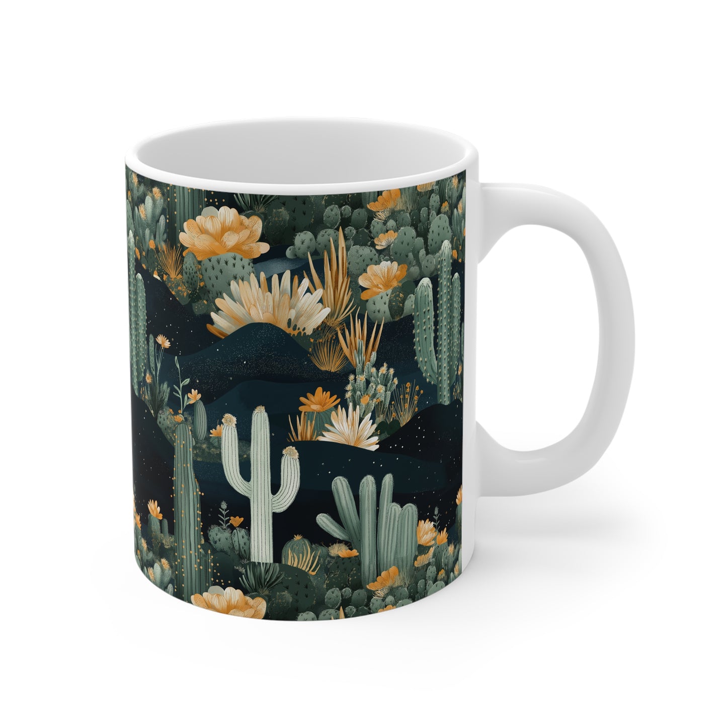 Desert Bloom 11oz Ceramic Mug – Vibrant & Durable