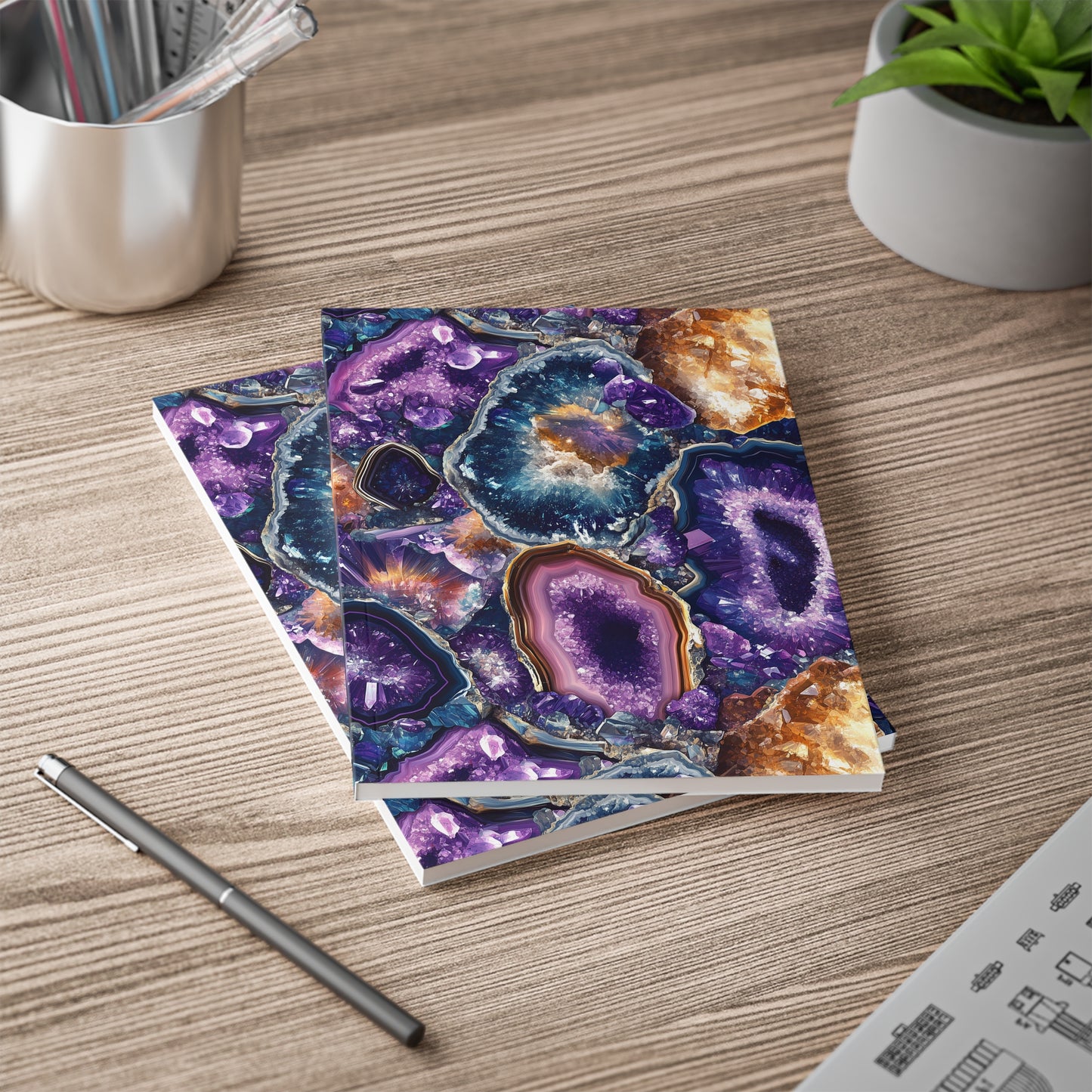 Amethyst Geode A5 Softcover Notebook – Stunning & Sophisticated