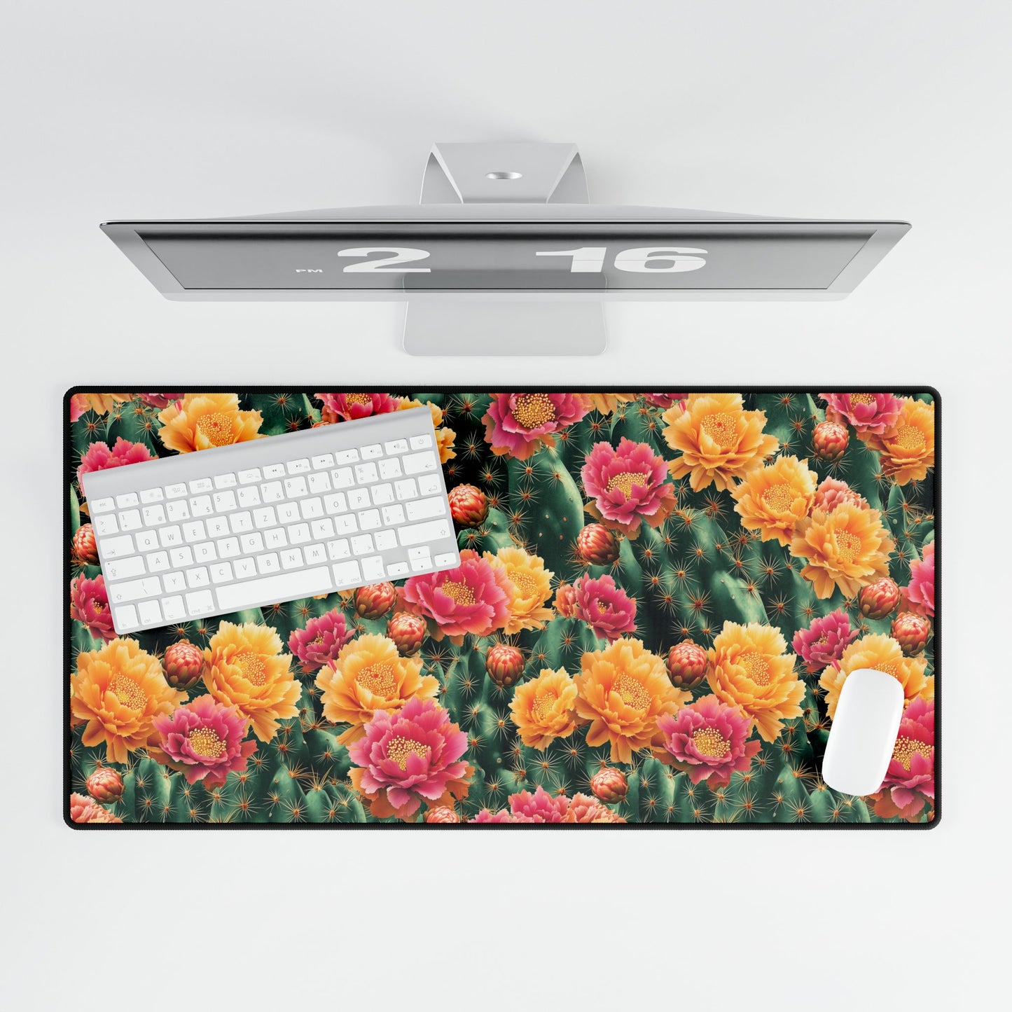 Cactus Bloom Desk Mat – Vibrant & Functional