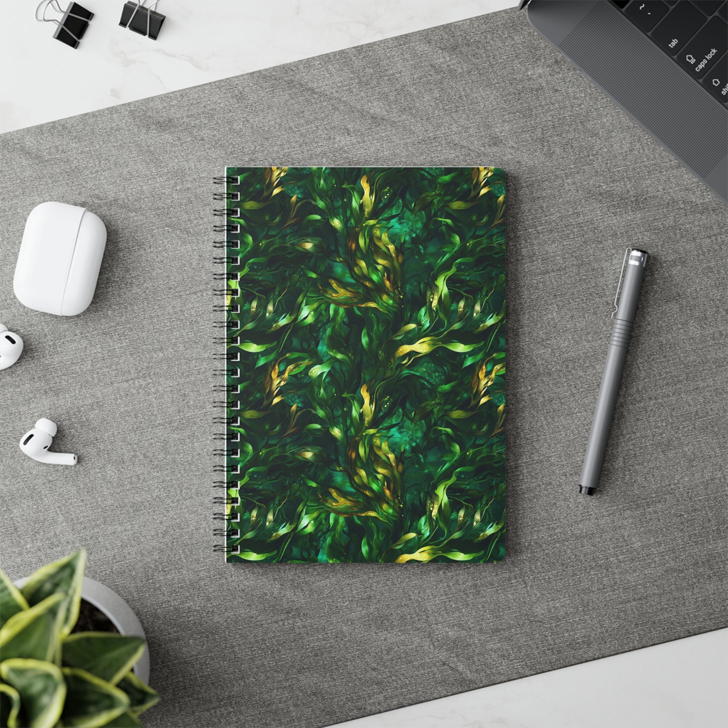 Seaweed Symphony A5 Wirobound Softcover Notebook – Flowing & Serene